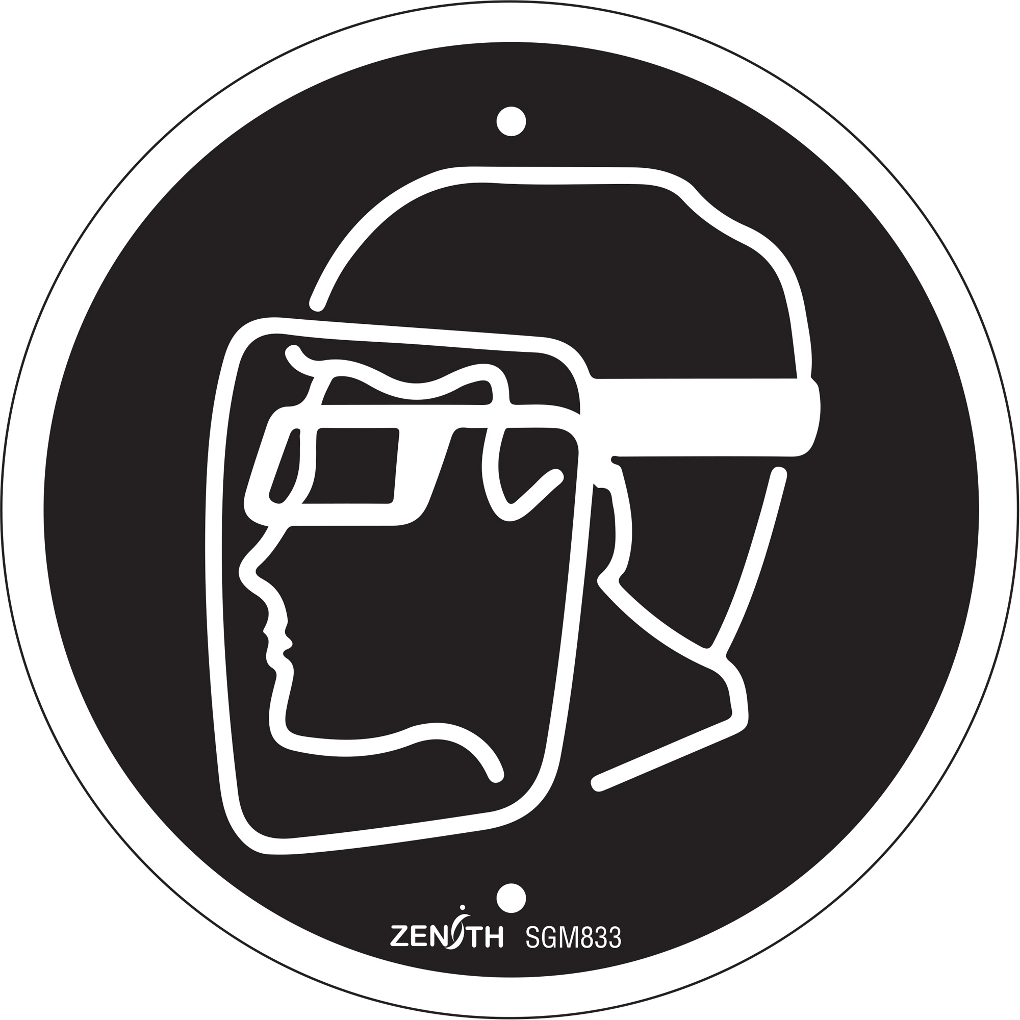 Enseigne de sécurité conforme à la CSA - Face Protection Required, 6" x 6", Plastique, Pictogramme