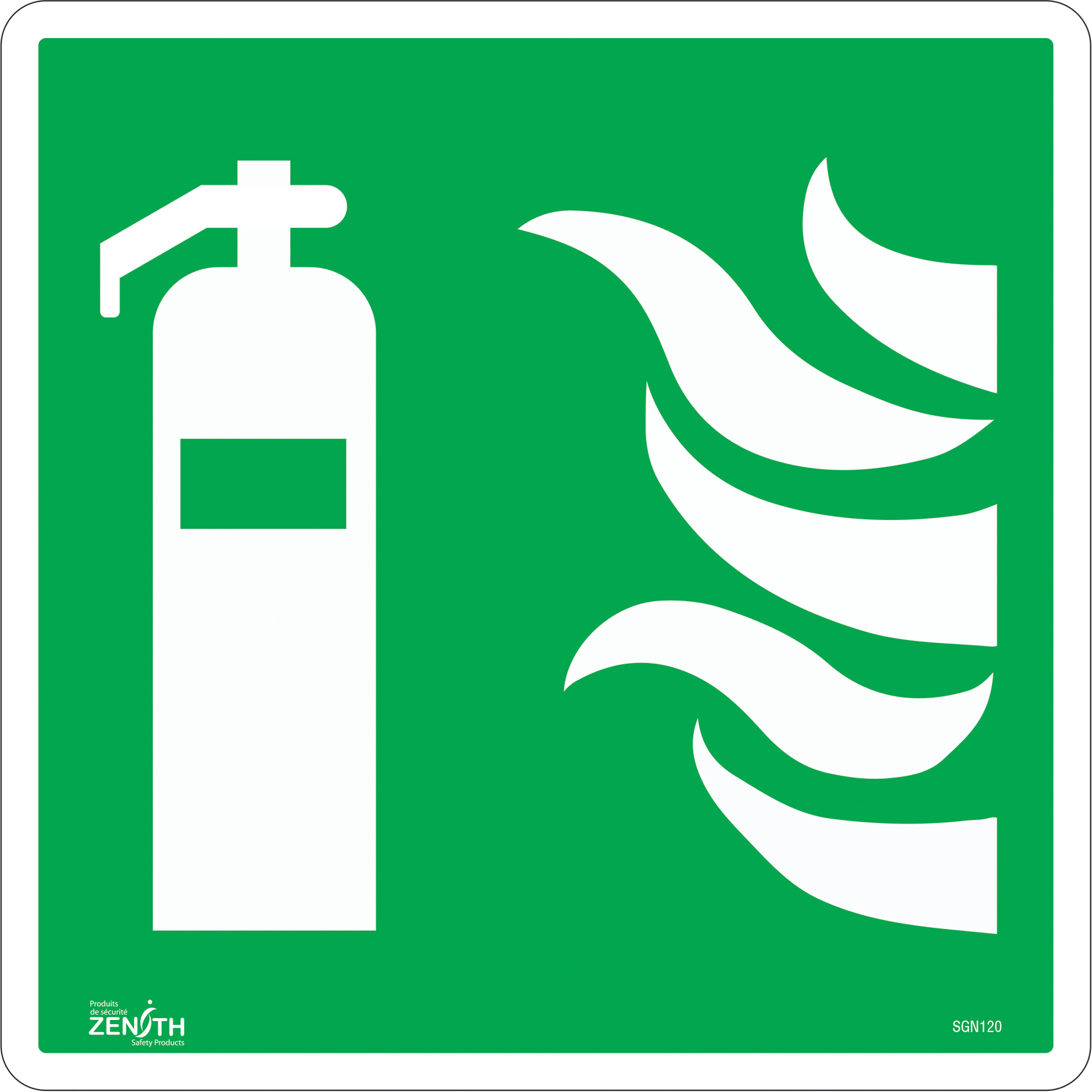 Enseigne de sécurité conforme à la CSA - Fire Extinguisher, 12" x 12", Vinyle, Pictogramme