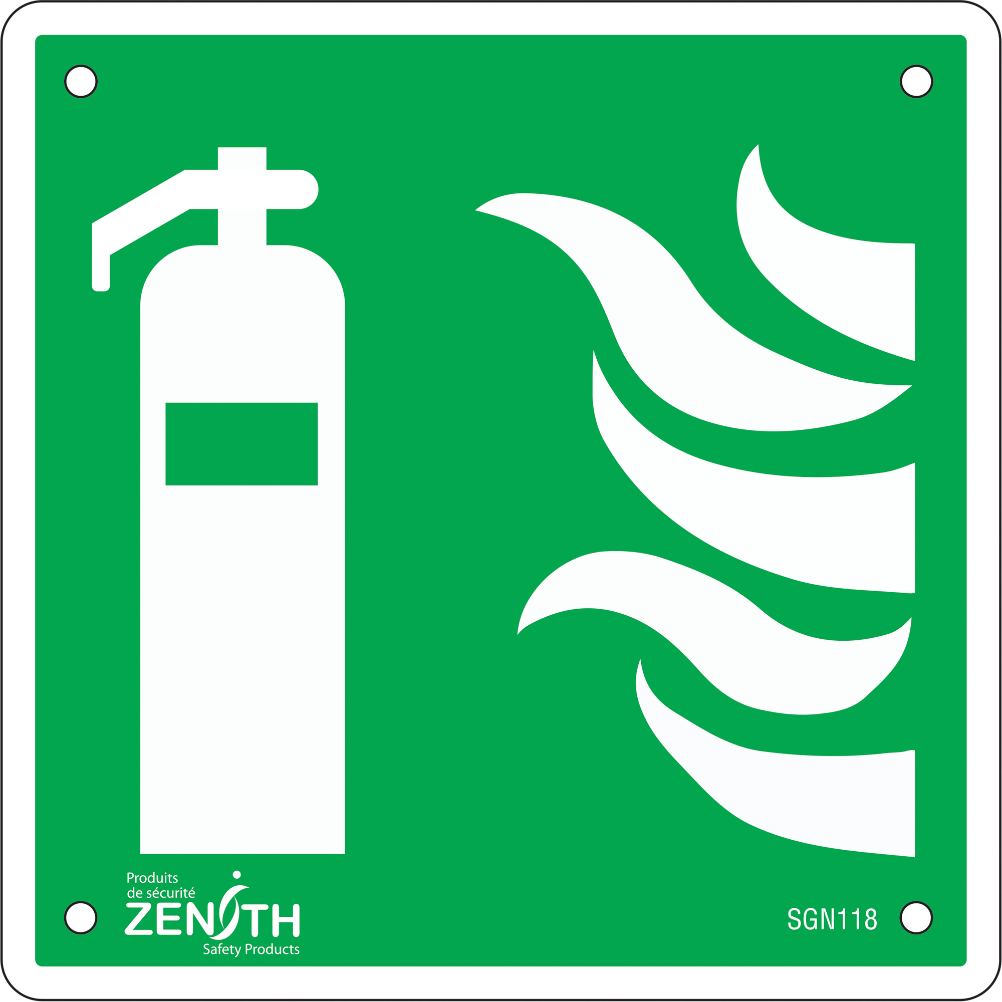 Enseigne de sécurité conforme à la CSA - Fire Extinguisher, 6" x 6", Plastique, Pictogramme