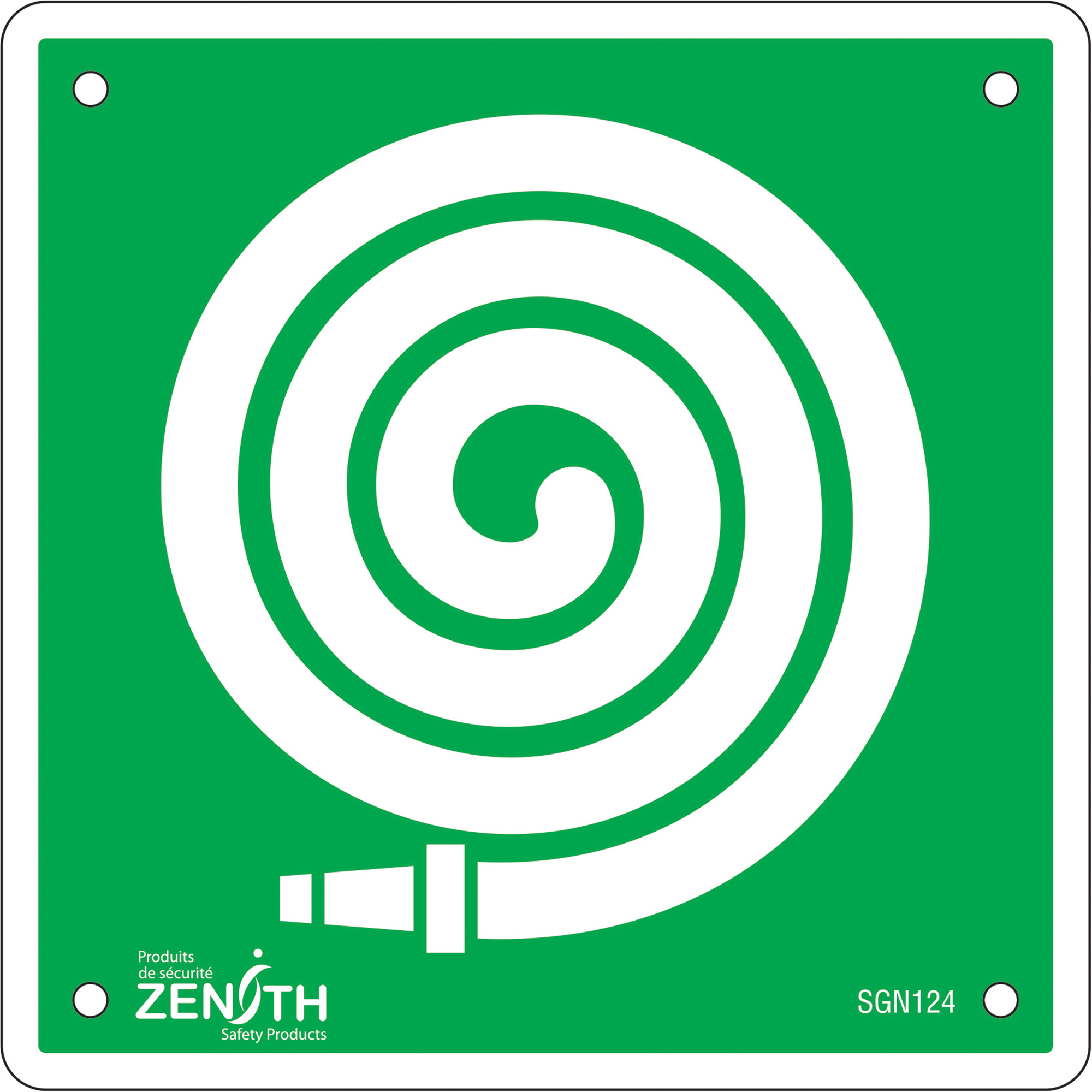 Enseigne de sécurité conforme à la CSA - Fire Hose, 6" x 6", Plastique, Pictogramme