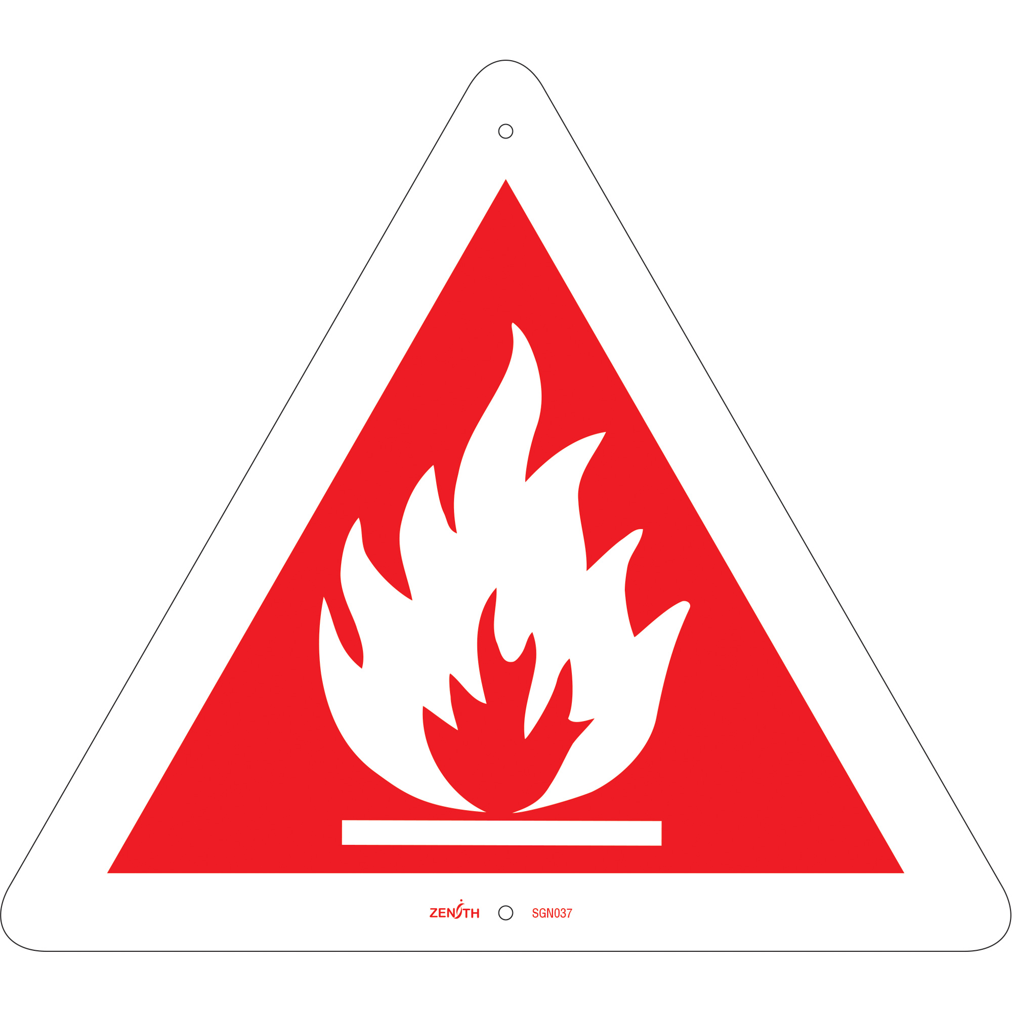 Enseigne de sécurité conforme à la CSA - Flammable, 12" x 12", Plastique, Pictogramme
