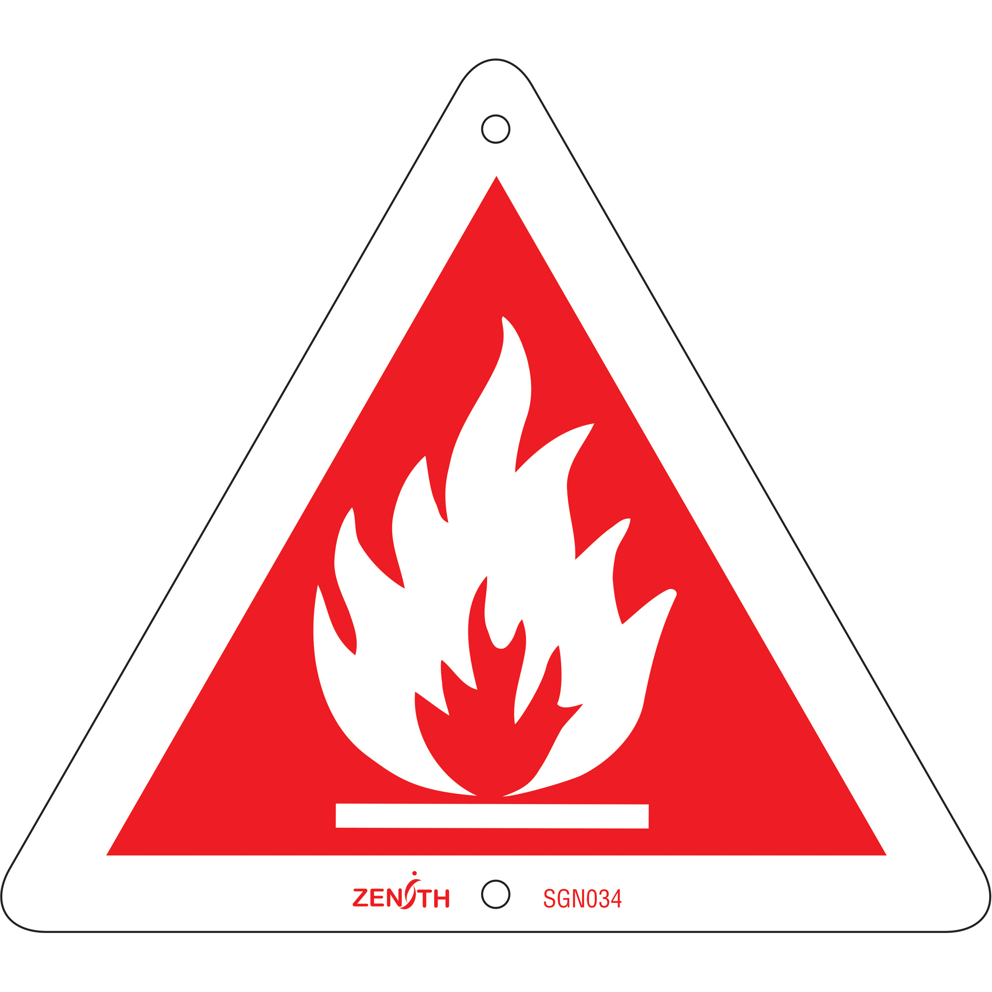 Enseigne de sécurité conforme à la CSA - Flammable, 6" x 6", Plastique, Pictogramme