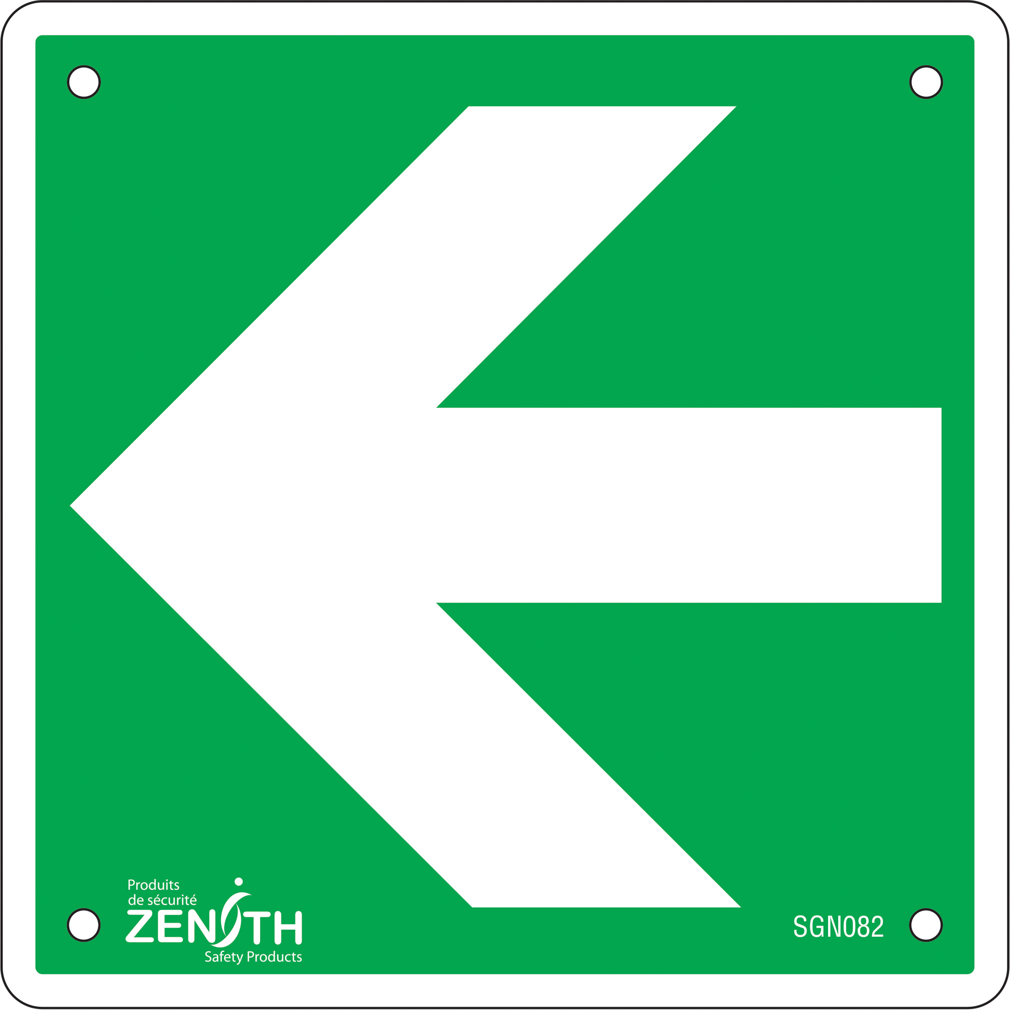 Enseigne de sécurité conforme à la CSA - Flèche, 6" x 6", Plastique, Pictogramme