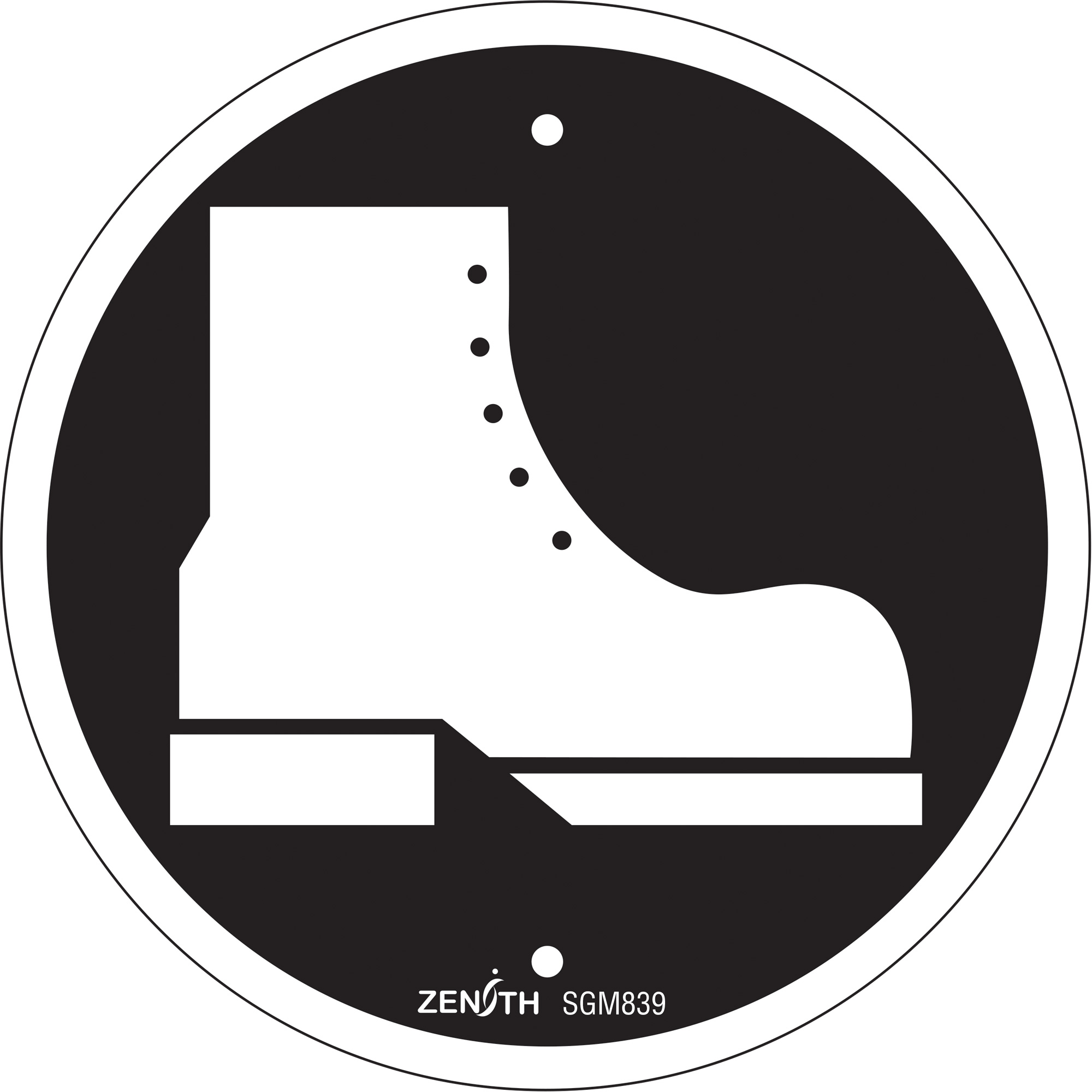 Enseigne de sécurité conforme à la CSA - Foot Protection Required, 6" x 6", Plastique, Pictogramme