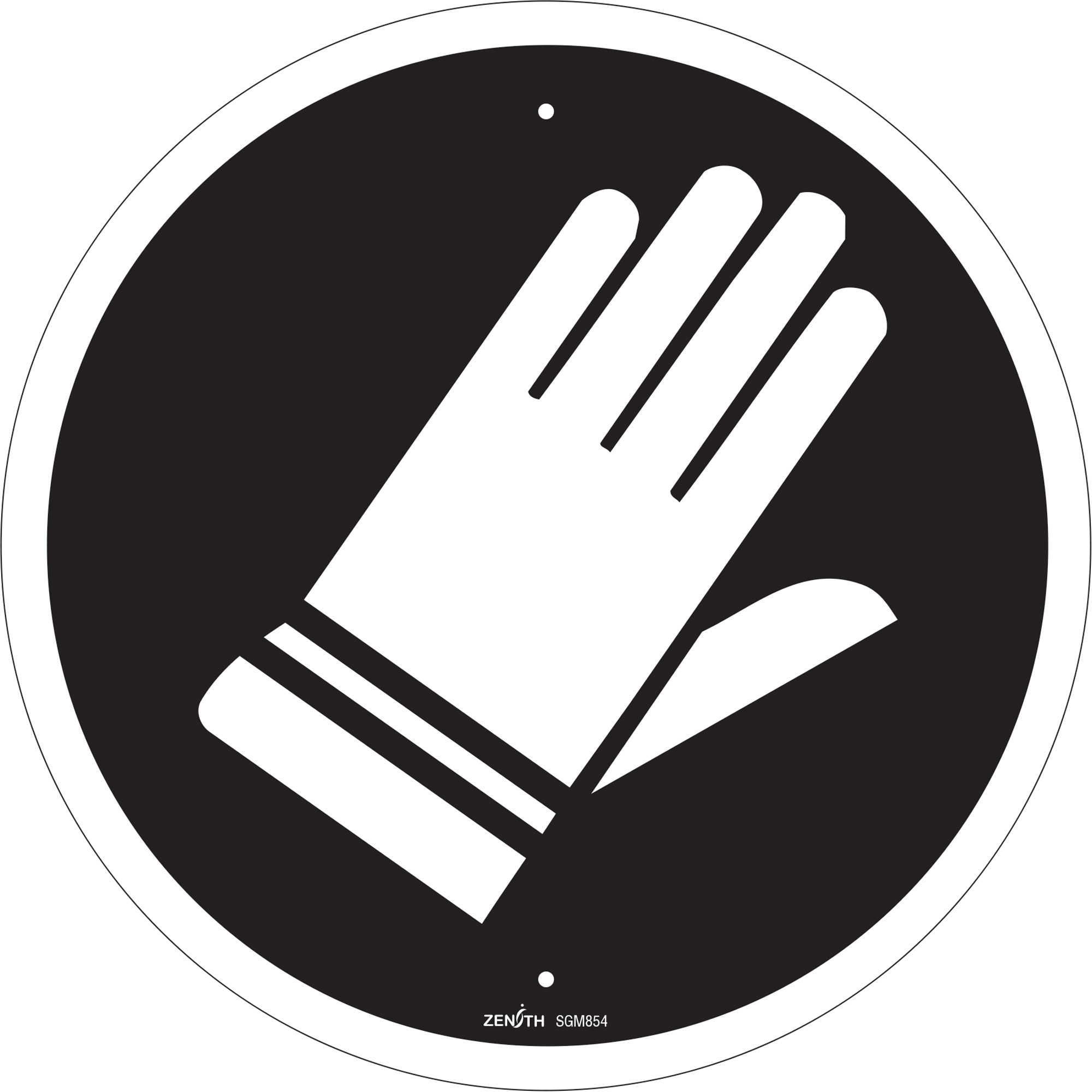 Enseigne de sécurité conforme à la CSA - Hand Protection Required, 12" x 12", Plastique, Pictogramme