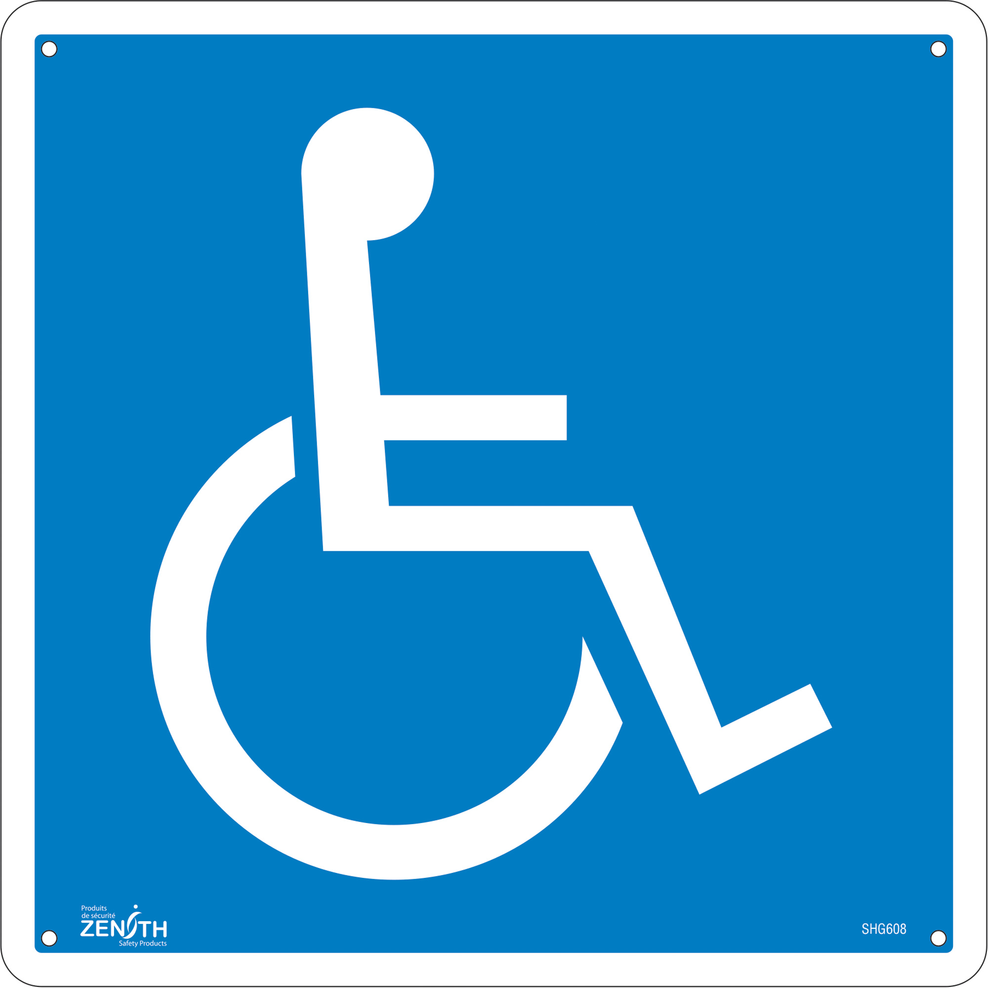 Enseigne de sécurité conforme à la CSA - Handicap, 12" x 12", Aluminium, Pictogramme