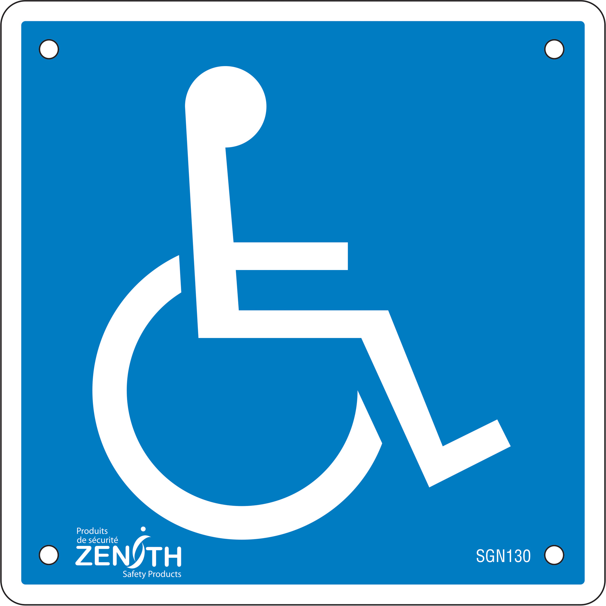 Enseigne de sécurité conforme à la CSA - Handicap, 6" x 6", Plastique, Pictogramme