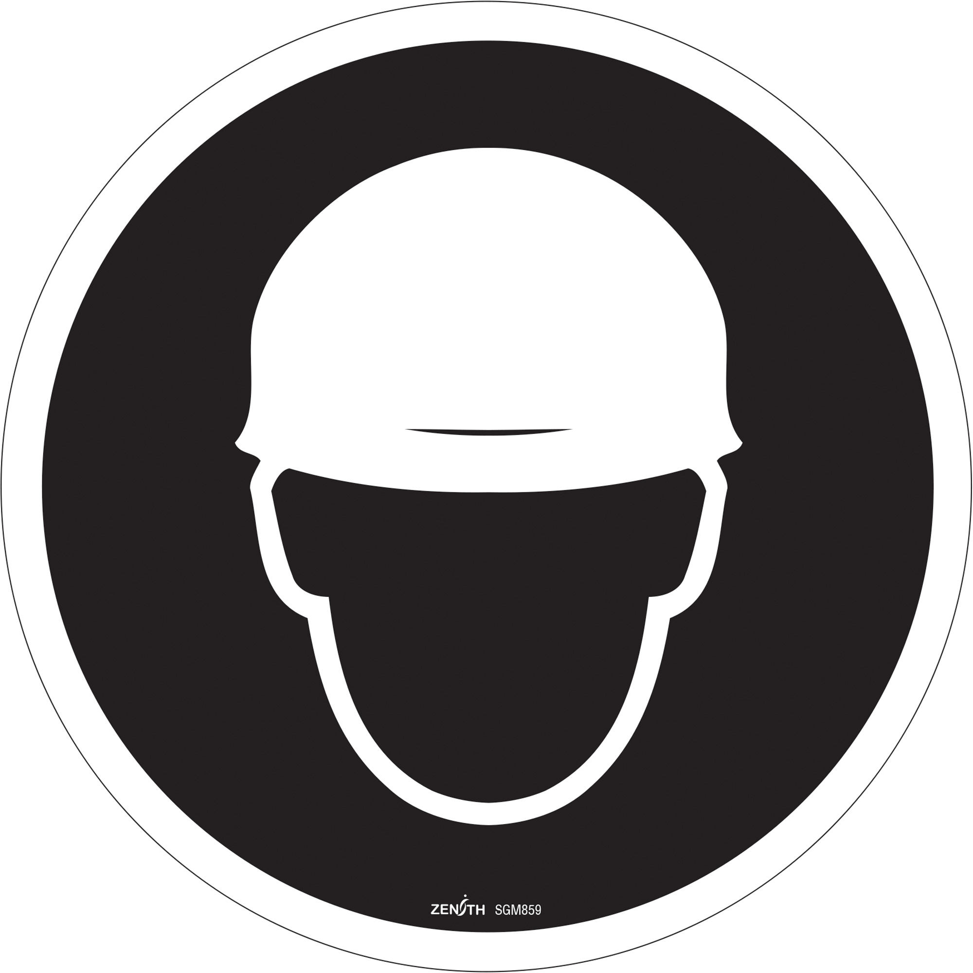 Enseigne de sécurité conforme à la CSA - Hard Hat Protection Required, 12" x 12", Vinyle, Pictogramme