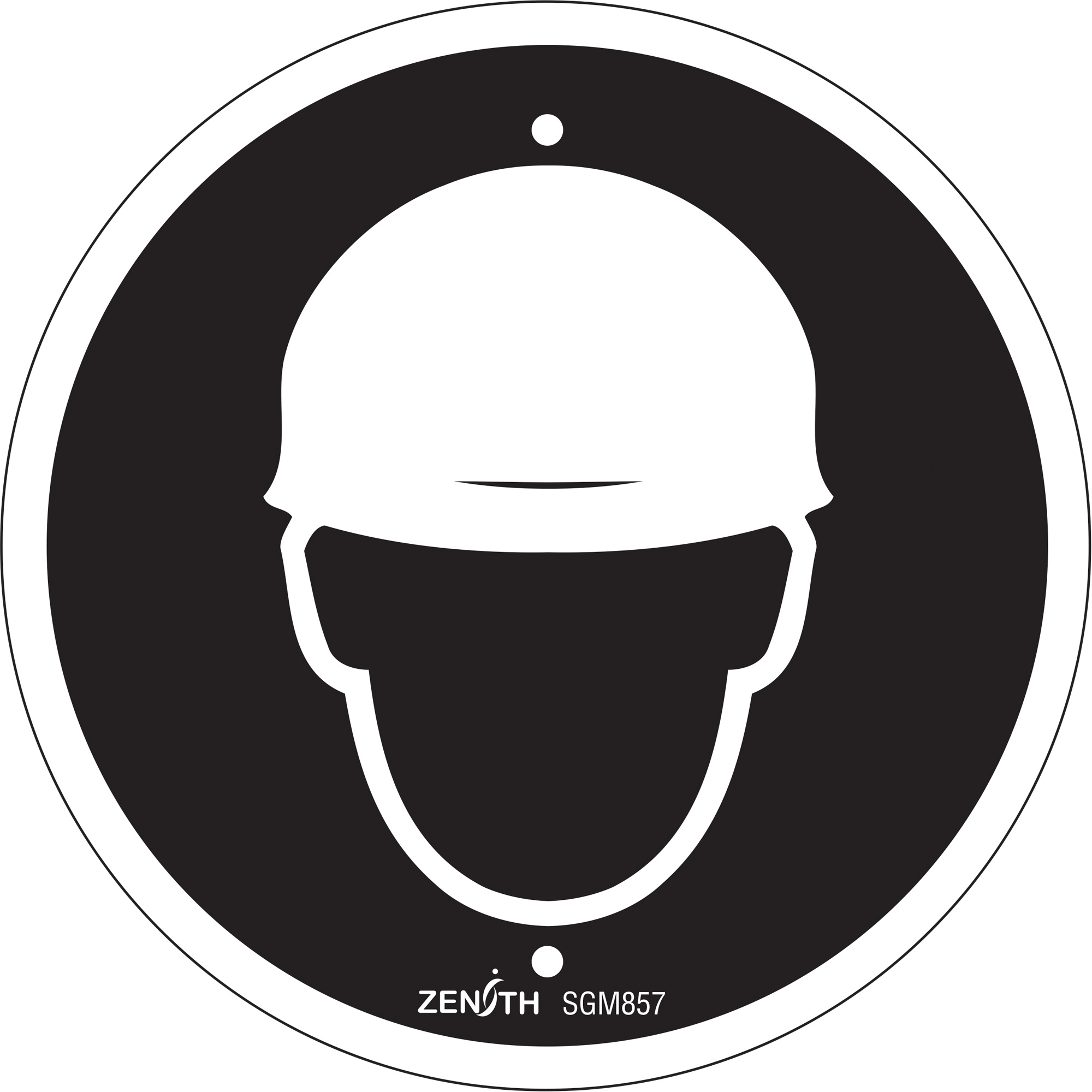 Enseigne de sécurité conforme à la CSA - Hardhat Protection Required, 6" x 6", Plastique, Pictogramme