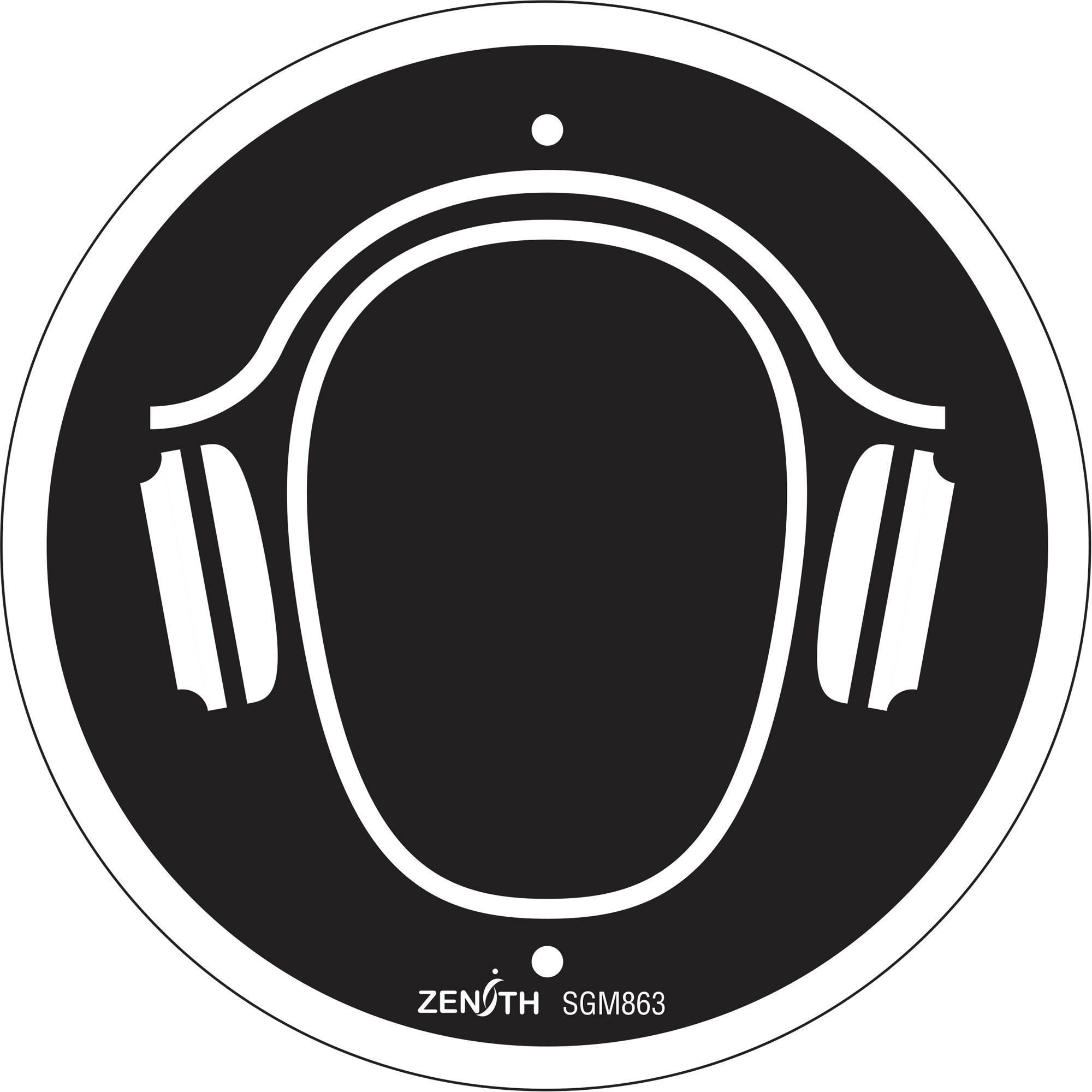 Enseigne de sécurité conforme à la CSA - Hearing Protection Required, 6" x 6", Plastique, Pictogramme