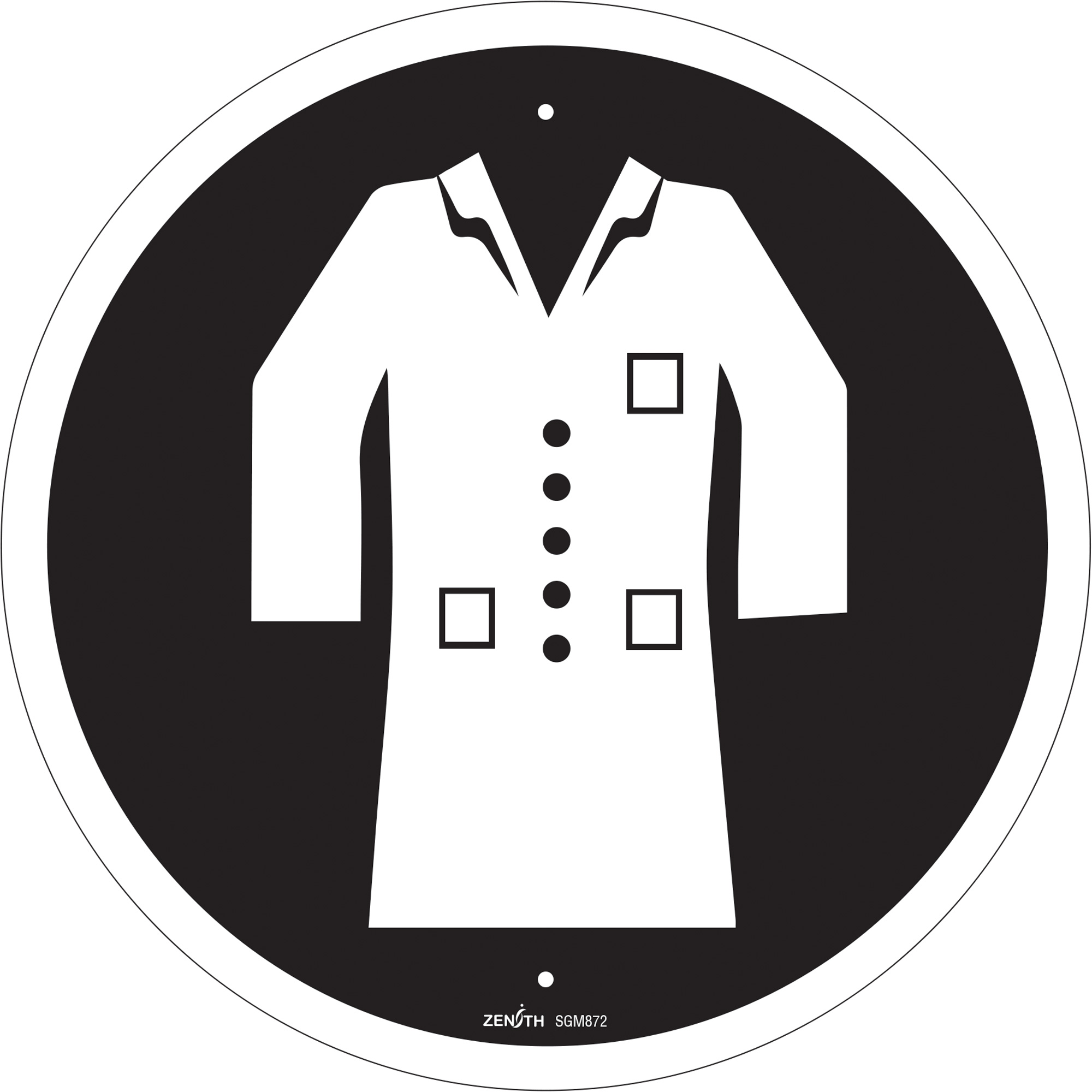 Enseigne de sécurité conforme à la CSA - Lab Coat Required, 12" x 12", Plastique, Pictogramme