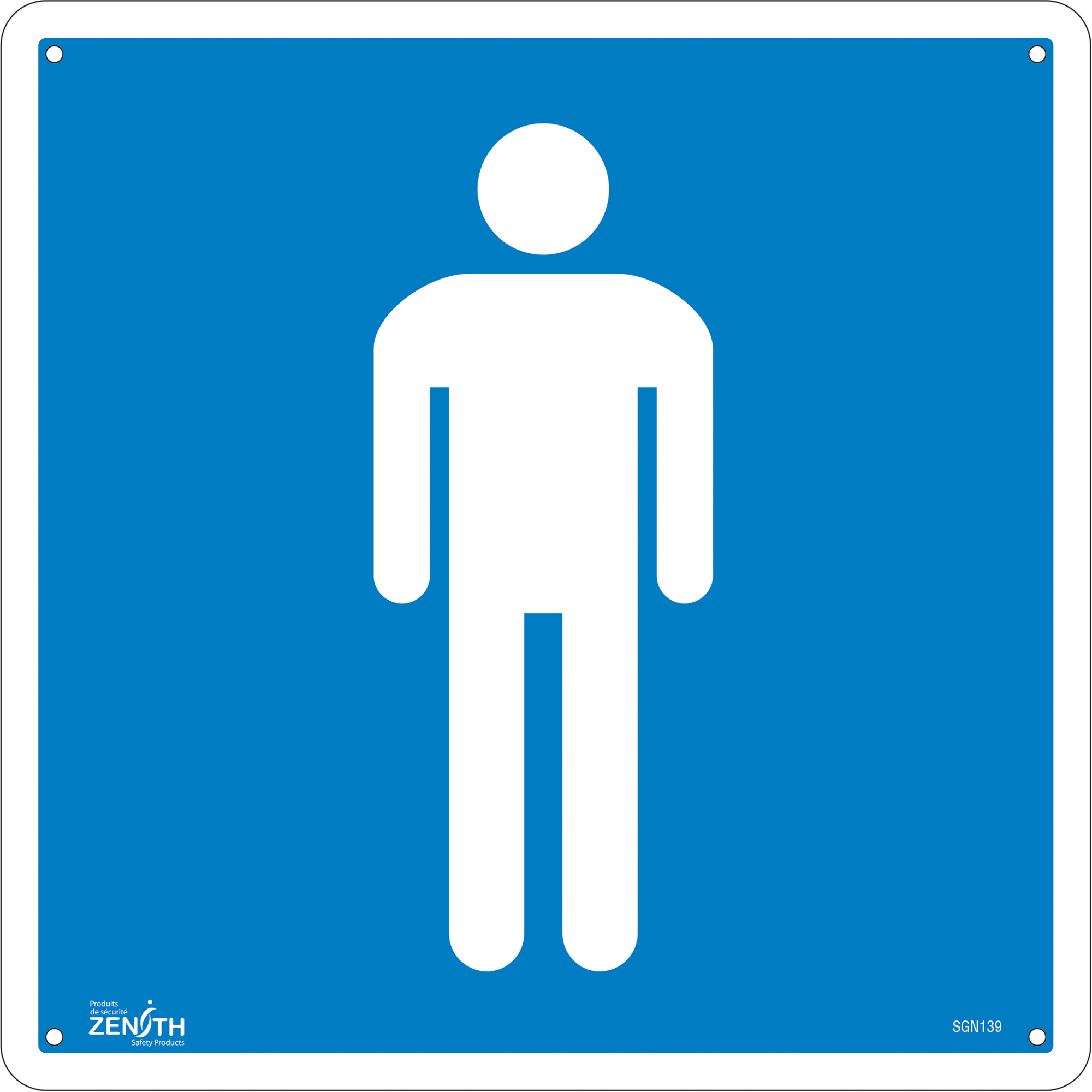 Enseigne de sécurité conforme à la CSA - Men, 12" x 12", Plastique, Pictogramme