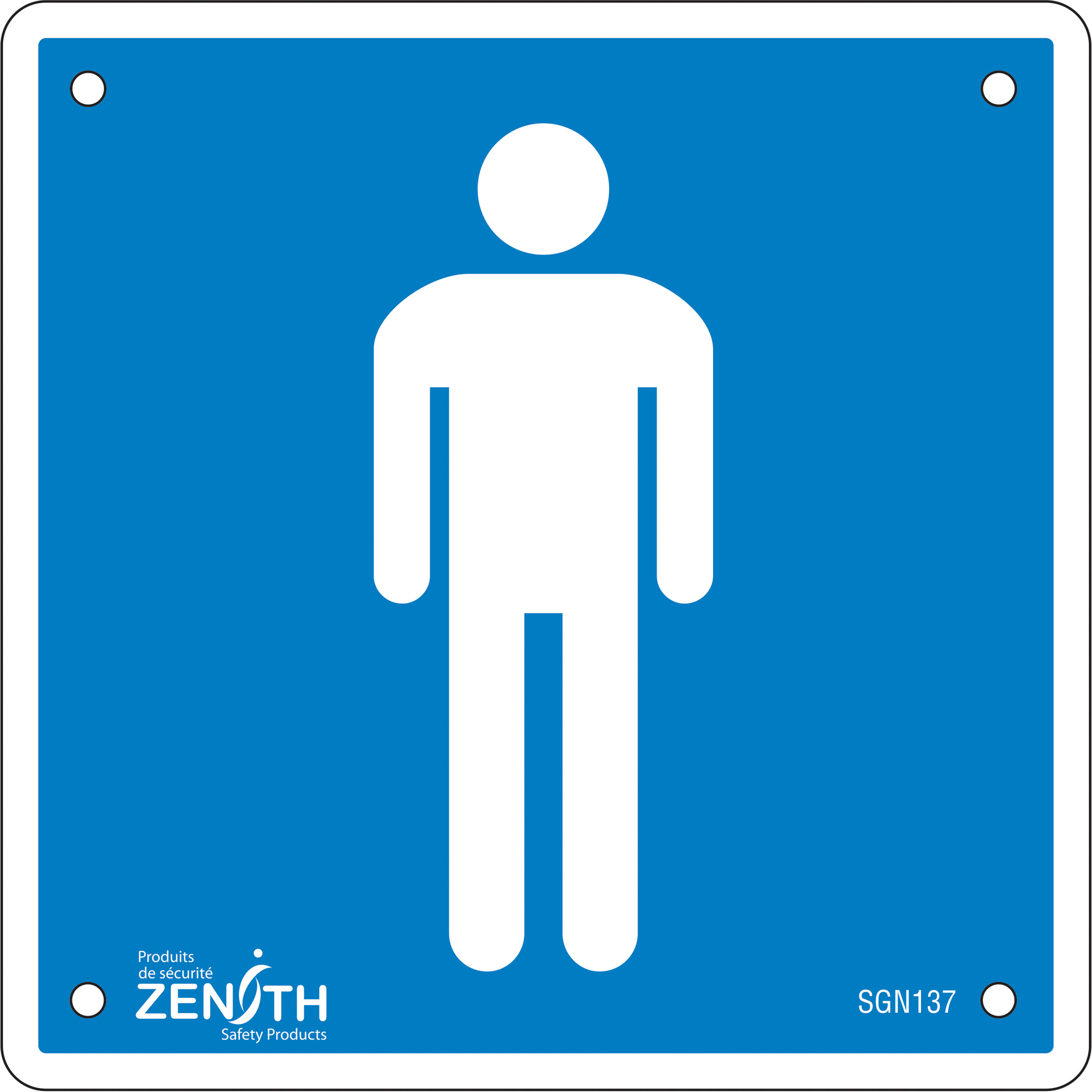Enseigne de sécurité conforme à la CSA - Men, 6" x 6", Aluminium, Pictogramme