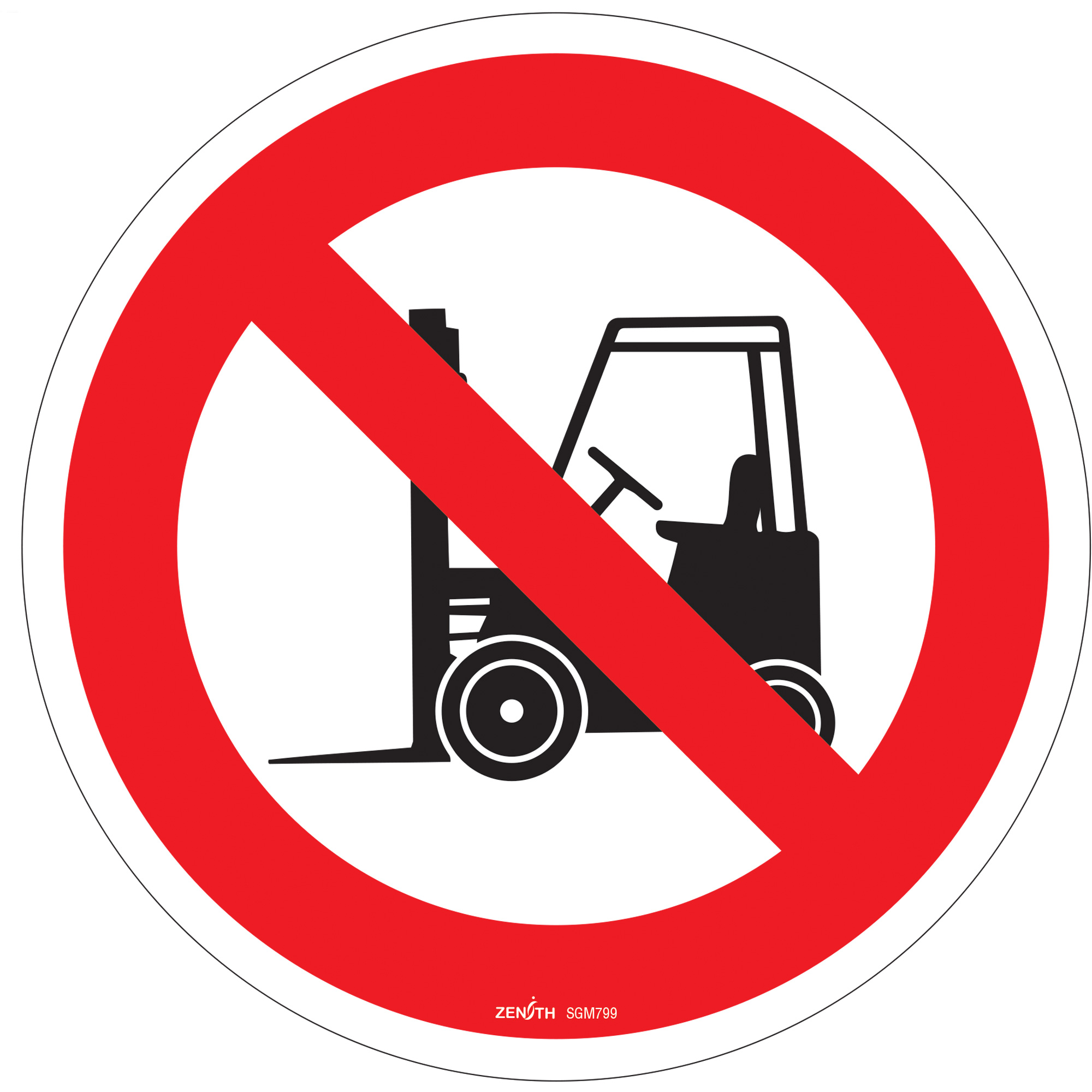 Enseigne de sécurité conforme à la CSA - No Forklifts, 12" x 12", Vinyle, Pictogramme