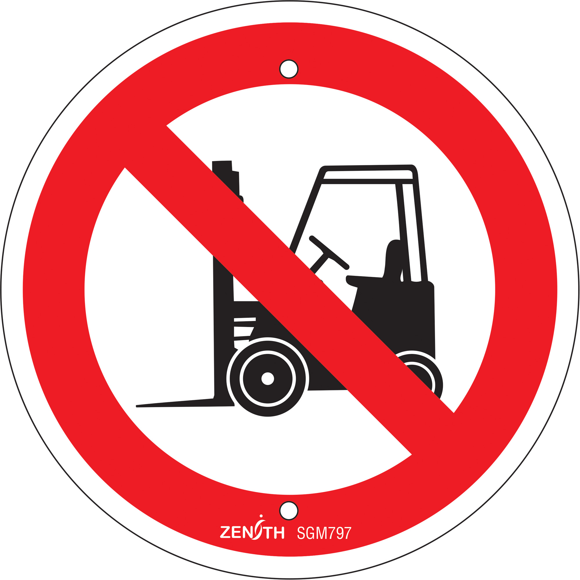 Enseigne de sécurité conforme à la CSA - No Forklifts, 6" x 6", Plastique, Pictogramme