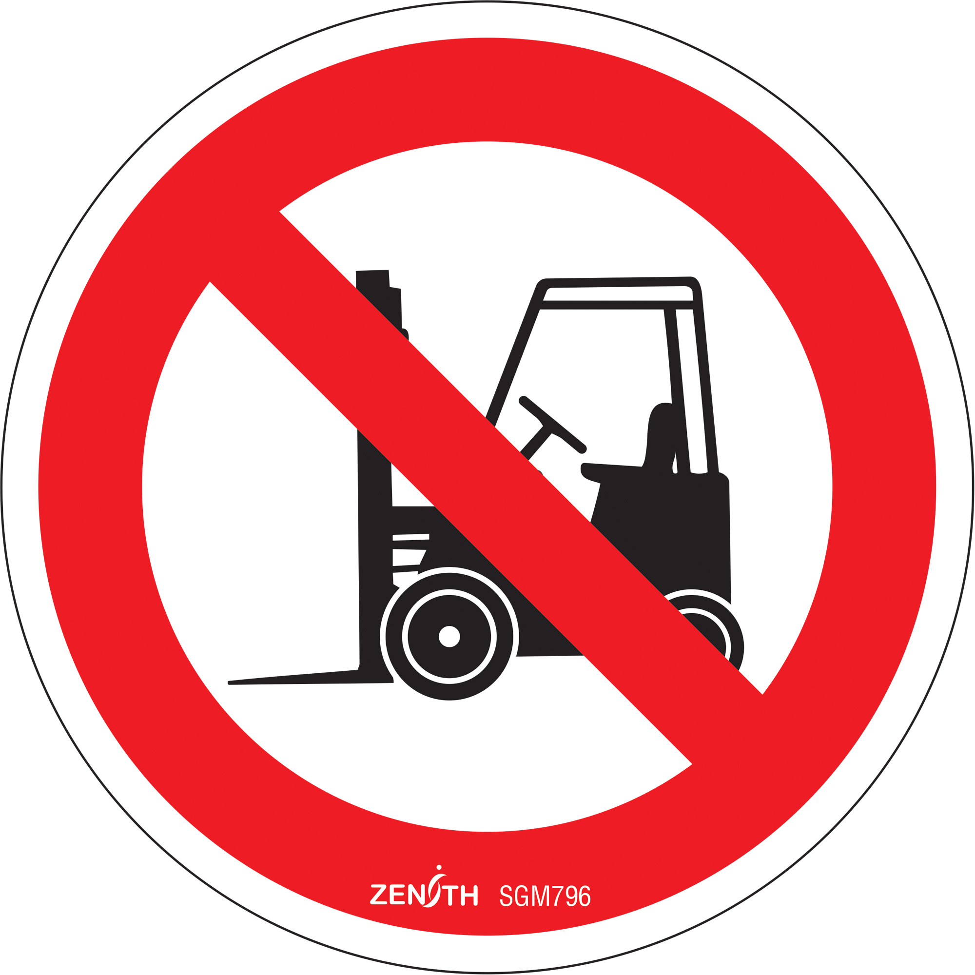Enseigne de sécurité conforme à la CSA - No Forklifts, 6" x 6", Vinyle, Pictogramme