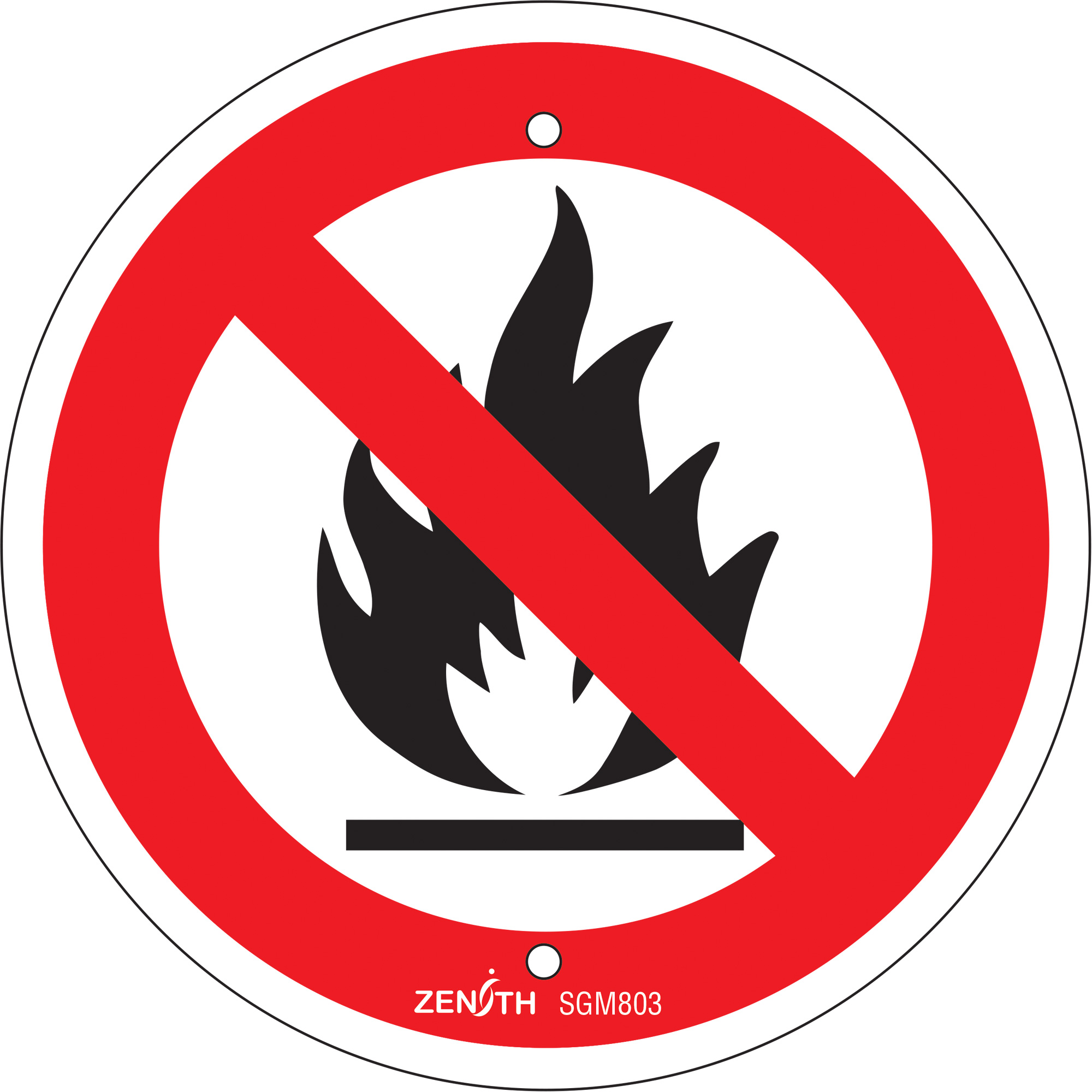 Enseigne de sécurité conforme à la CSA - No Open Flames, 6" x 6", Plastique, Pictogramme