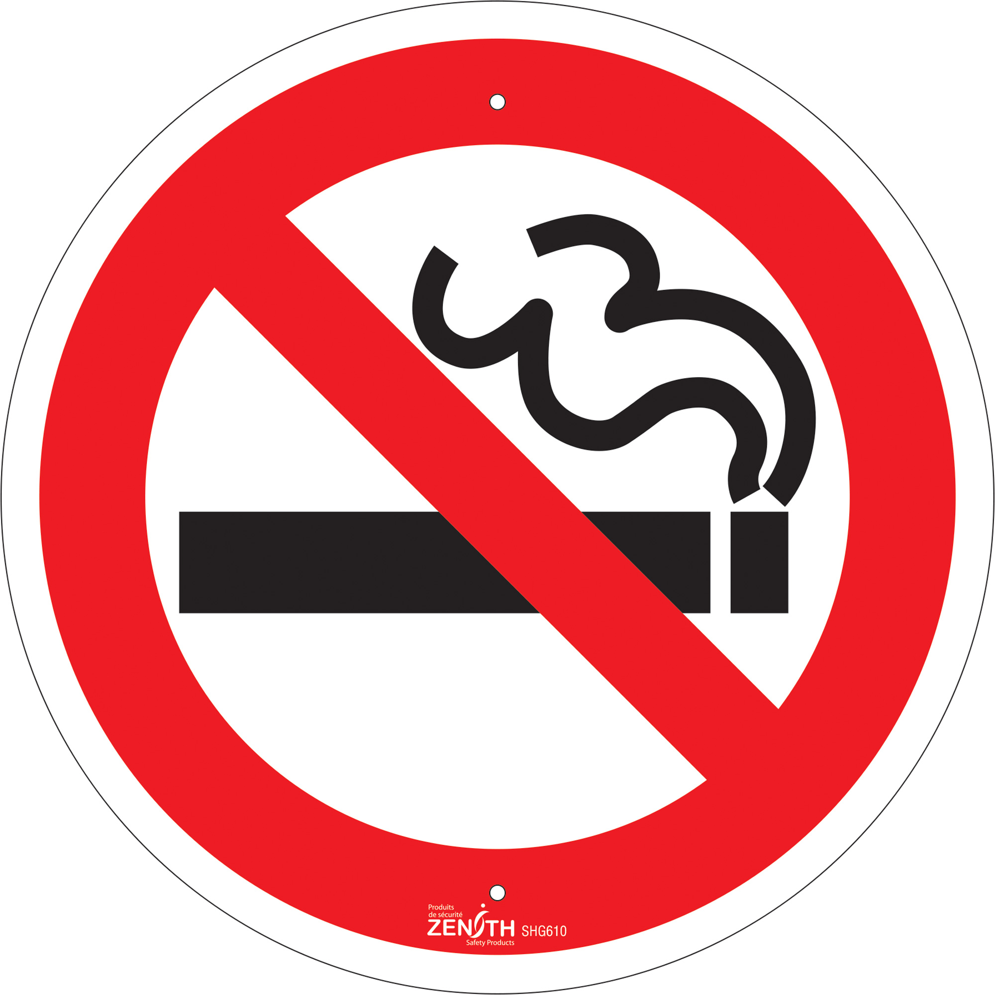 Enseigne de sécurité conforme à la CSA - No Smoking, 12" x 12", Aluminium, Pictogramme
