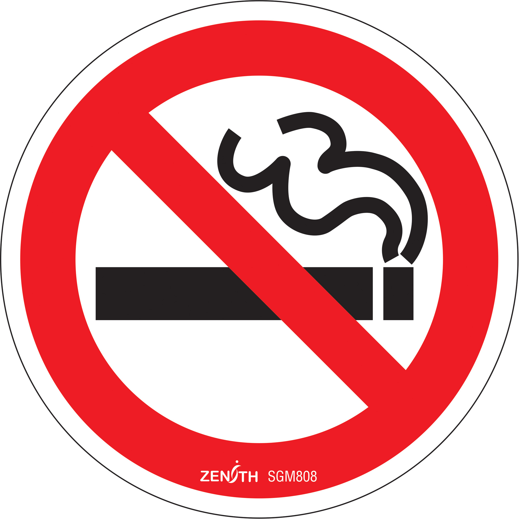 Enseigne de sécurité conforme à la CSA - No Smoking, 6" x 6", Vinyle, Pictogramme