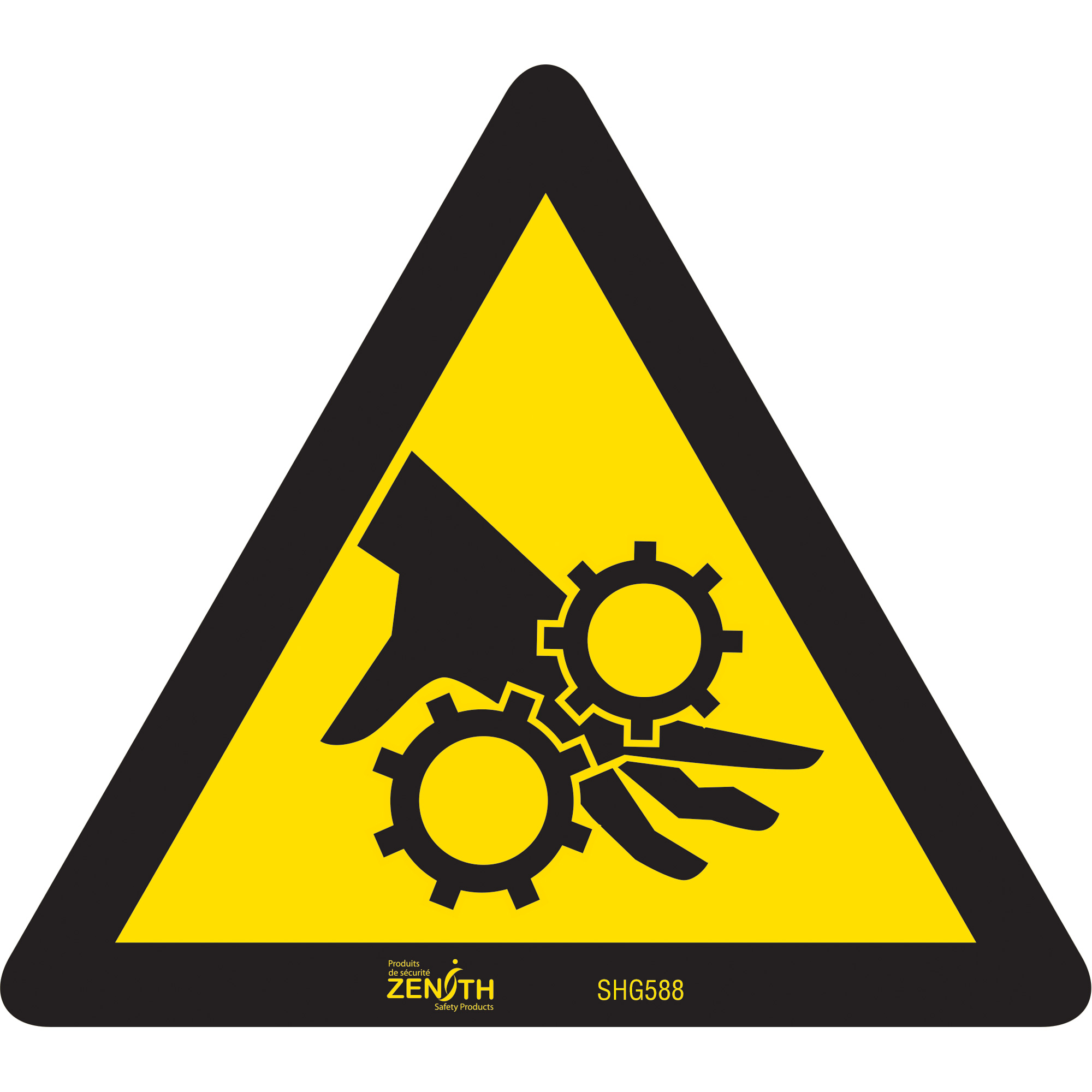 Enseigne de sécurité conforme à la CSA - Pinch Point, 6" x 6", Vinyle, Pictogramme