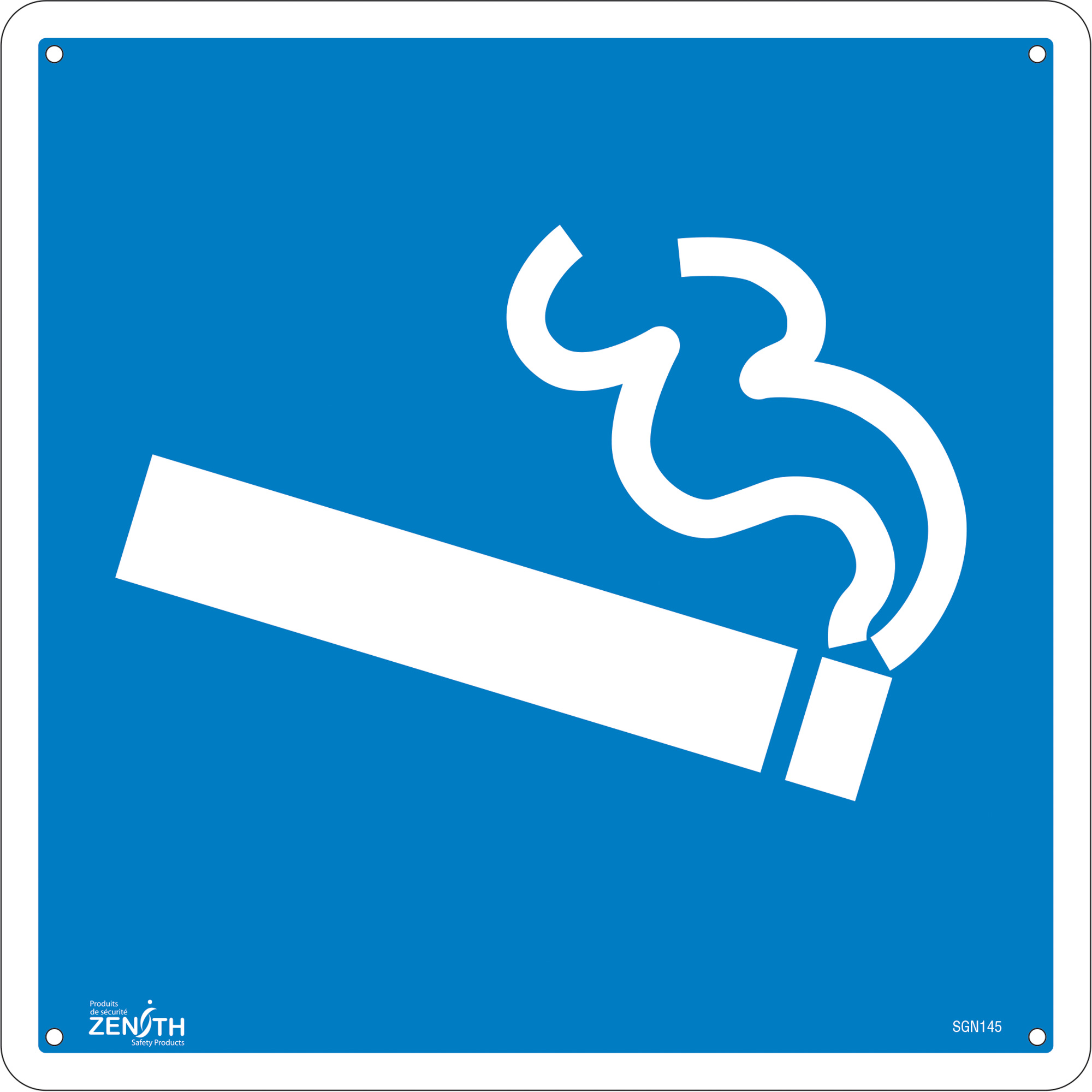 Enseigne de sécurité conforme à la CSA - Smoking Section, 12" x 12", Plastique, Pictogramme