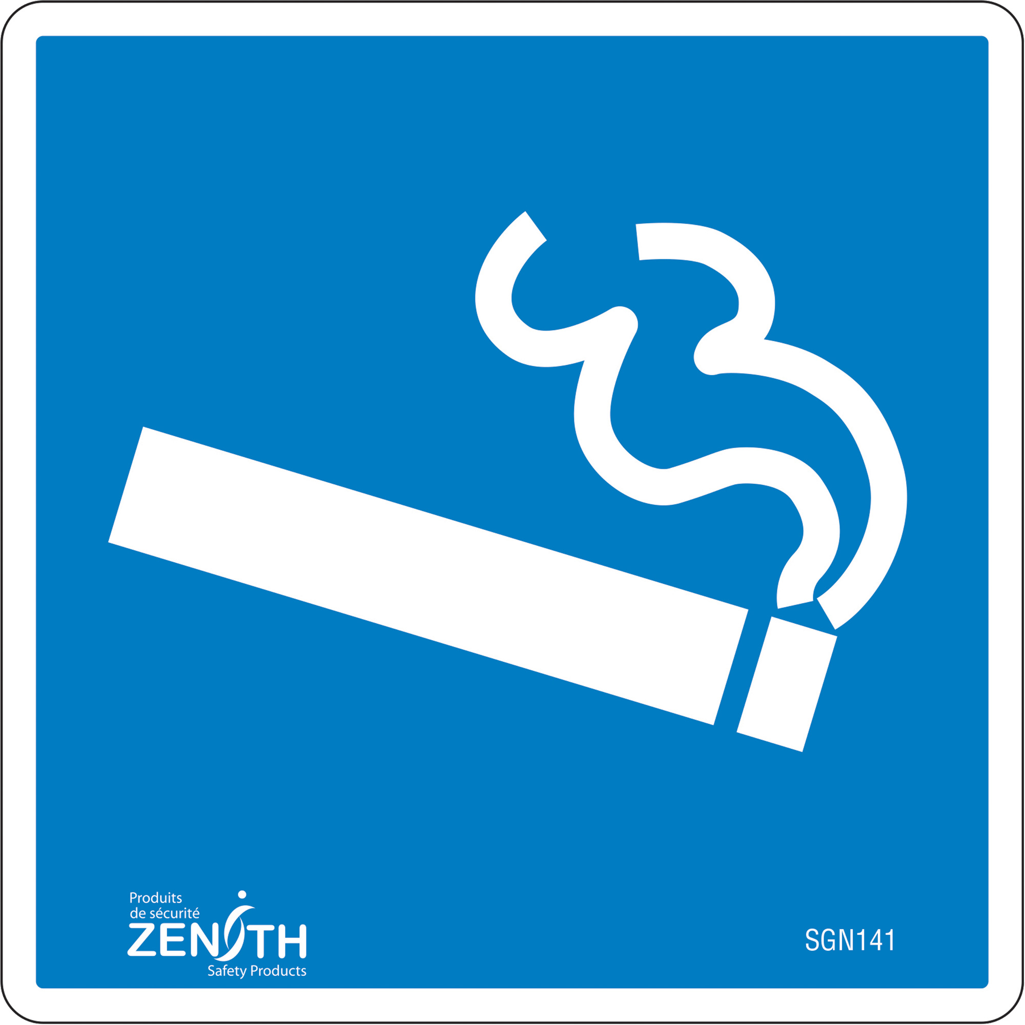 Enseigne de sécurité conforme à la CSA - Smoking Section, 6" x 6", Vinyle, Pictogramme