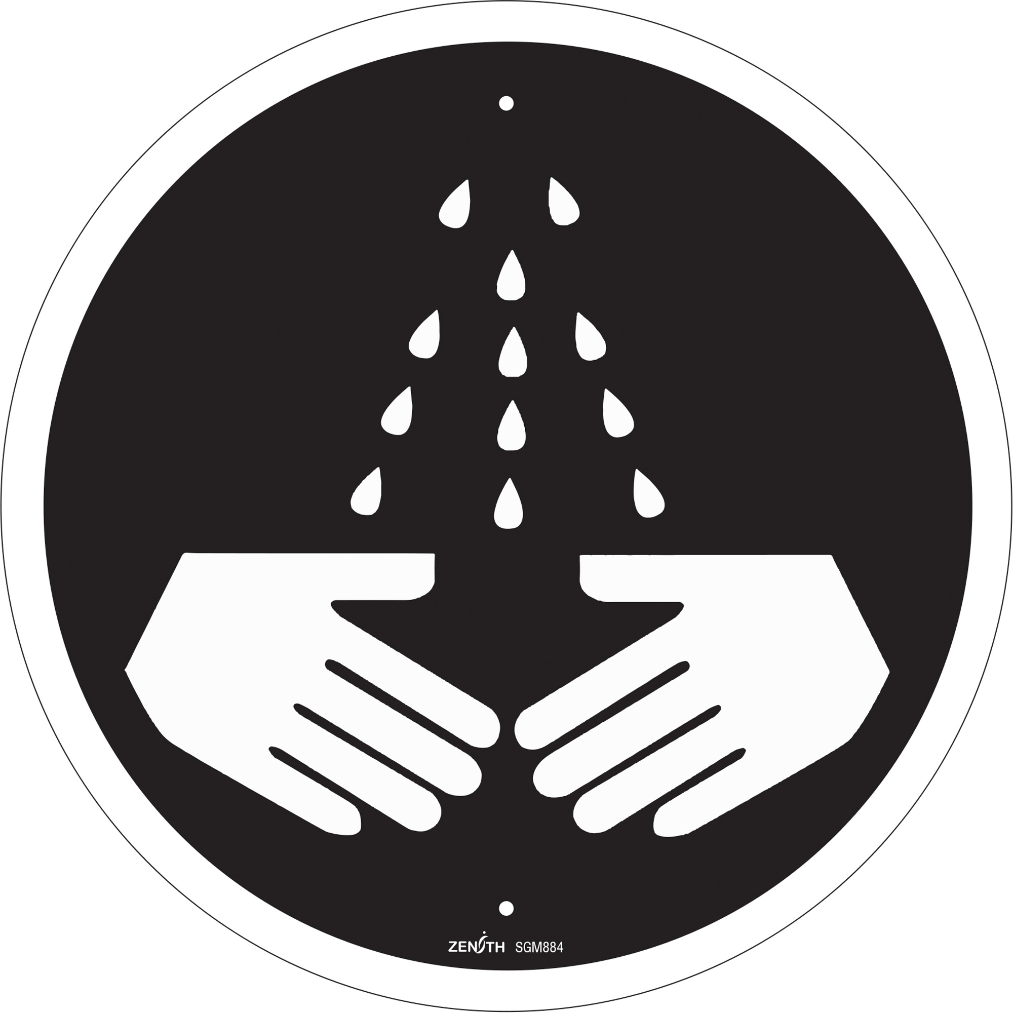 Enseigne de sécurité conforme à la CSA - Wash Your Hands, 12" x 12", Plastique, Pictogramme