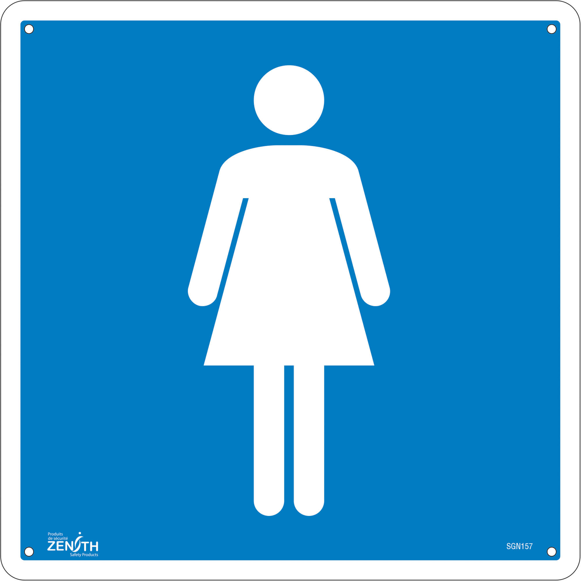 Enseigne de sécurité conforme à la CSA - Women, 12" x 12", Plastique, Pictogramme