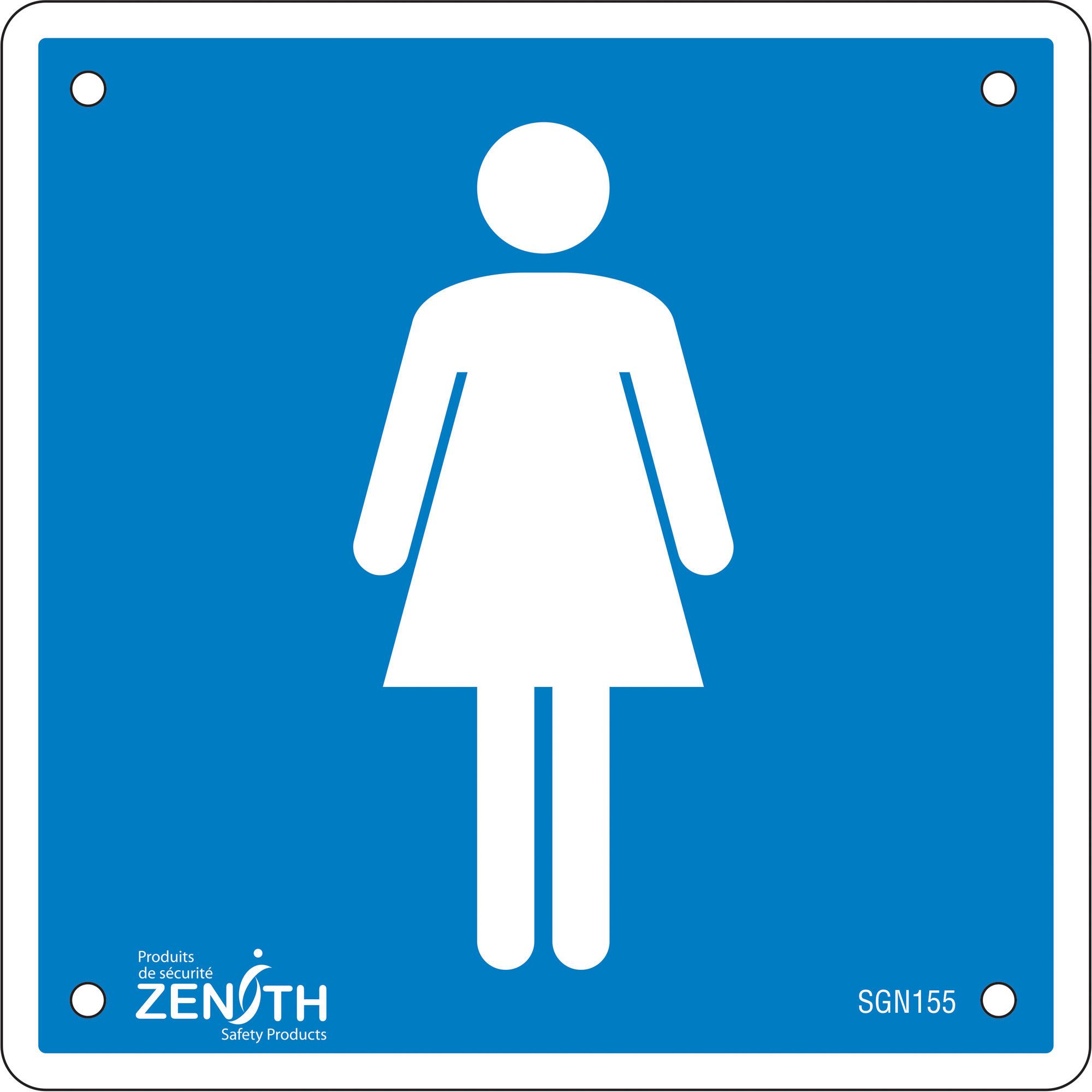 Enseigne de sécurité conforme à la CSA - Women, 6" x 6", Aluminium, Pictogramme