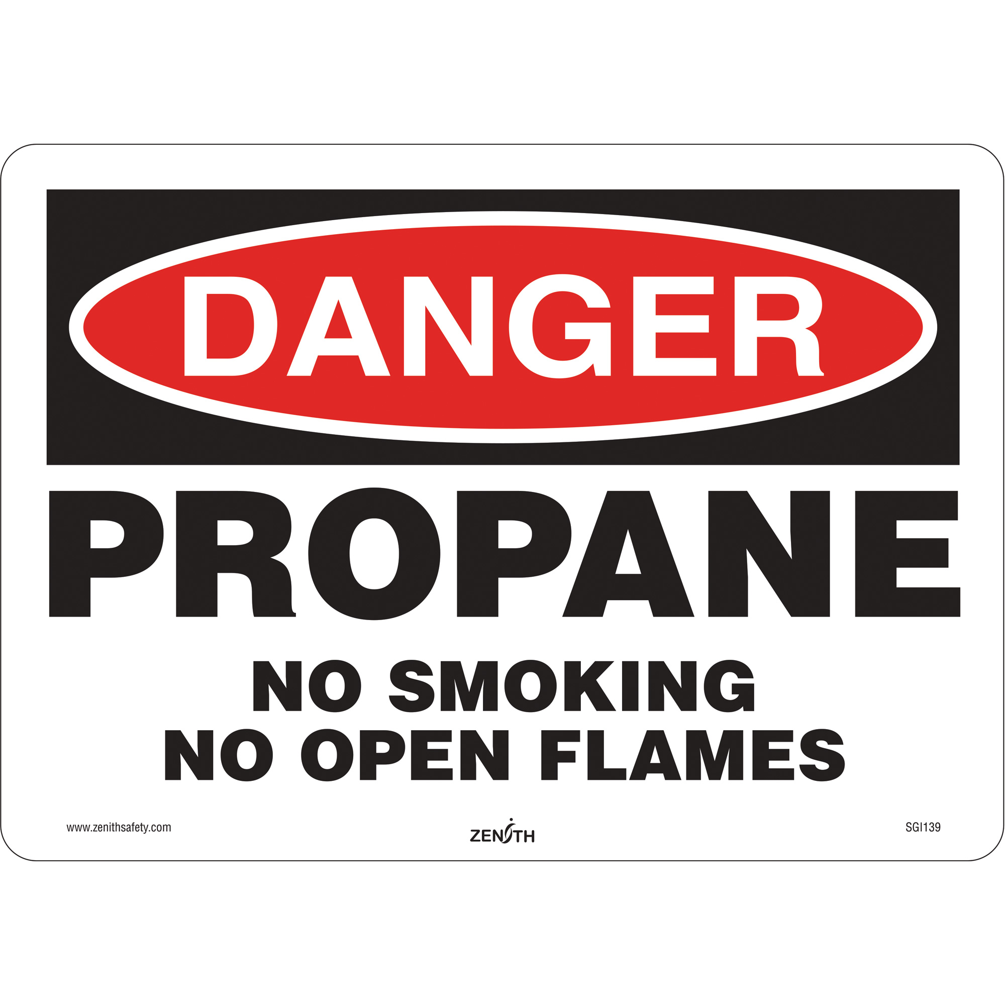 Enseigne de sécurité «Danger Propane», 10" x 14", Vinyle, Anglais