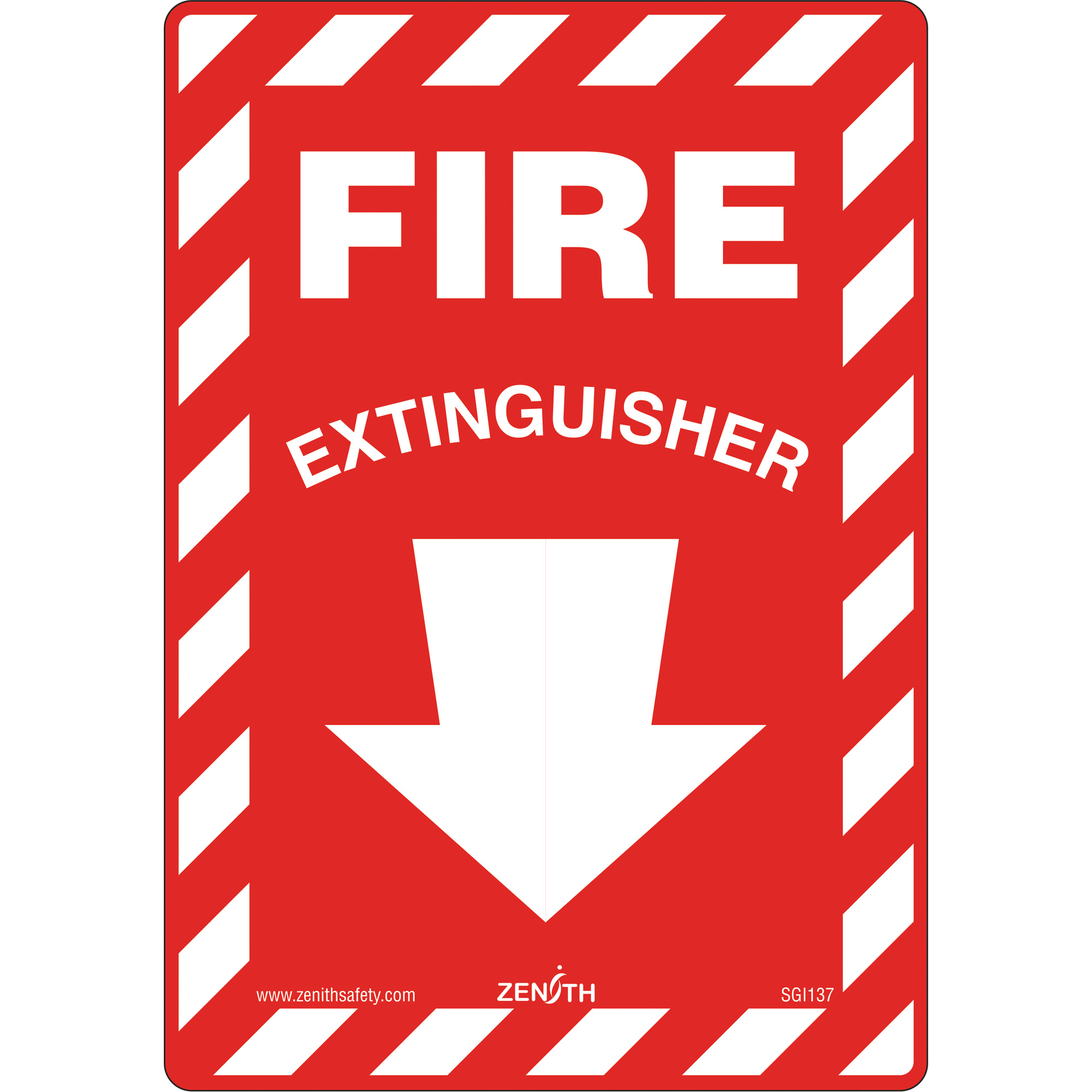 Enseigne de sécurité «Fire Extinguisher», 10" x 7", Vinyle, Anglais avec pictogramme