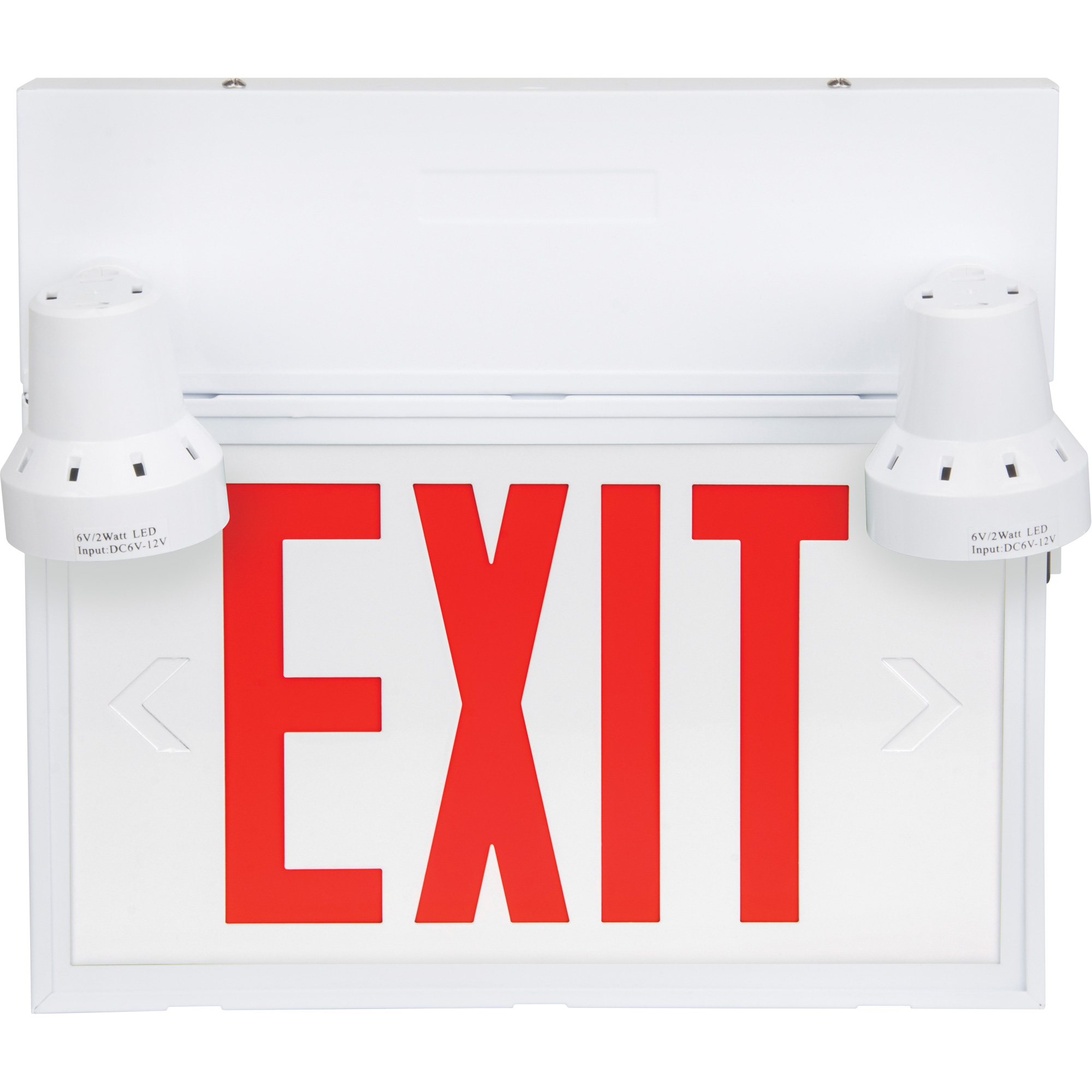 Enseigne de sortie avec éclairage de sécurité, DEL, À piles/À raccordement fixe, 12-1/10" lo x 11" la, Anglais