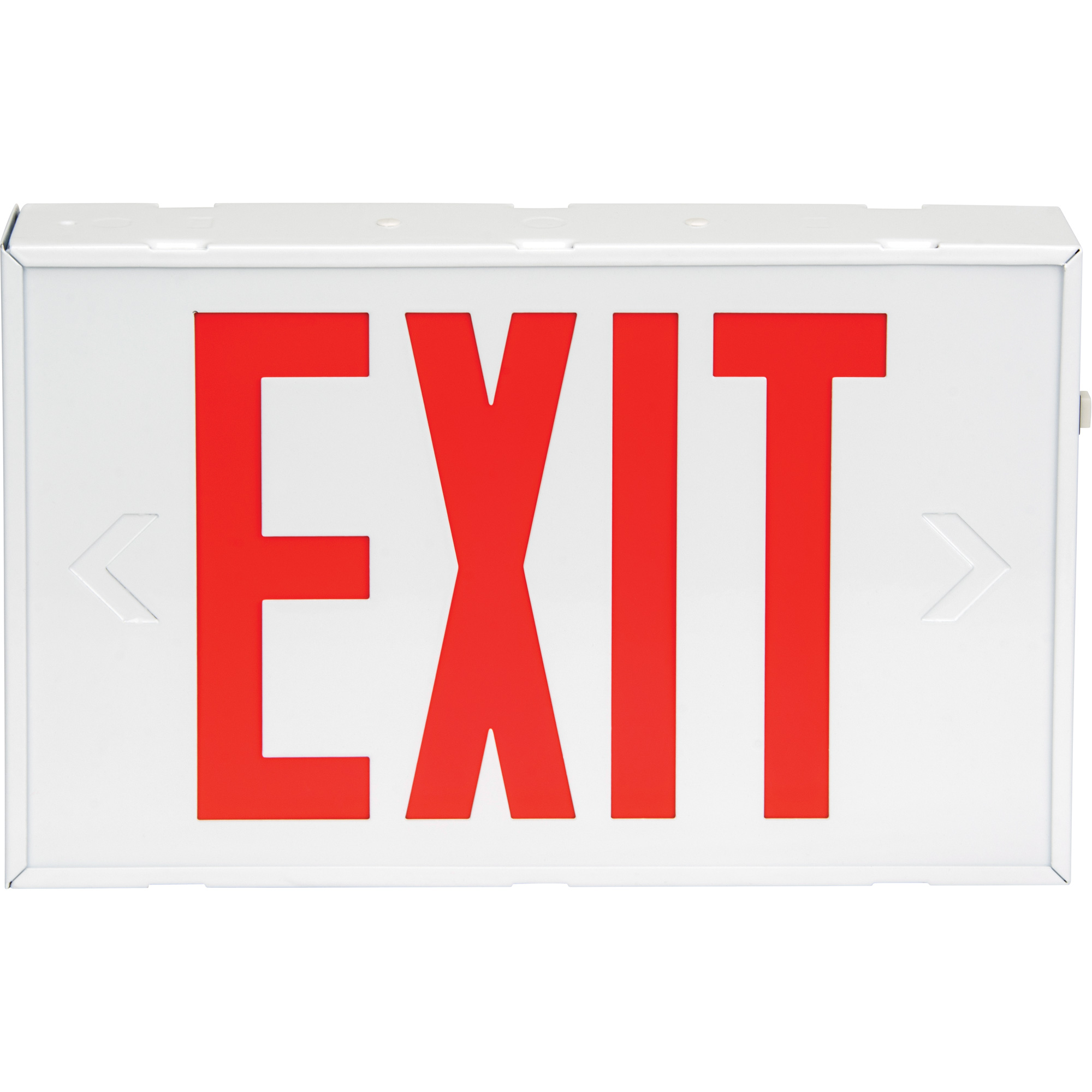 Enseigne de sortie, DEL, À piles/À raccordement fixe, 12-1/5" lo x 7-1/2" la, Anglais