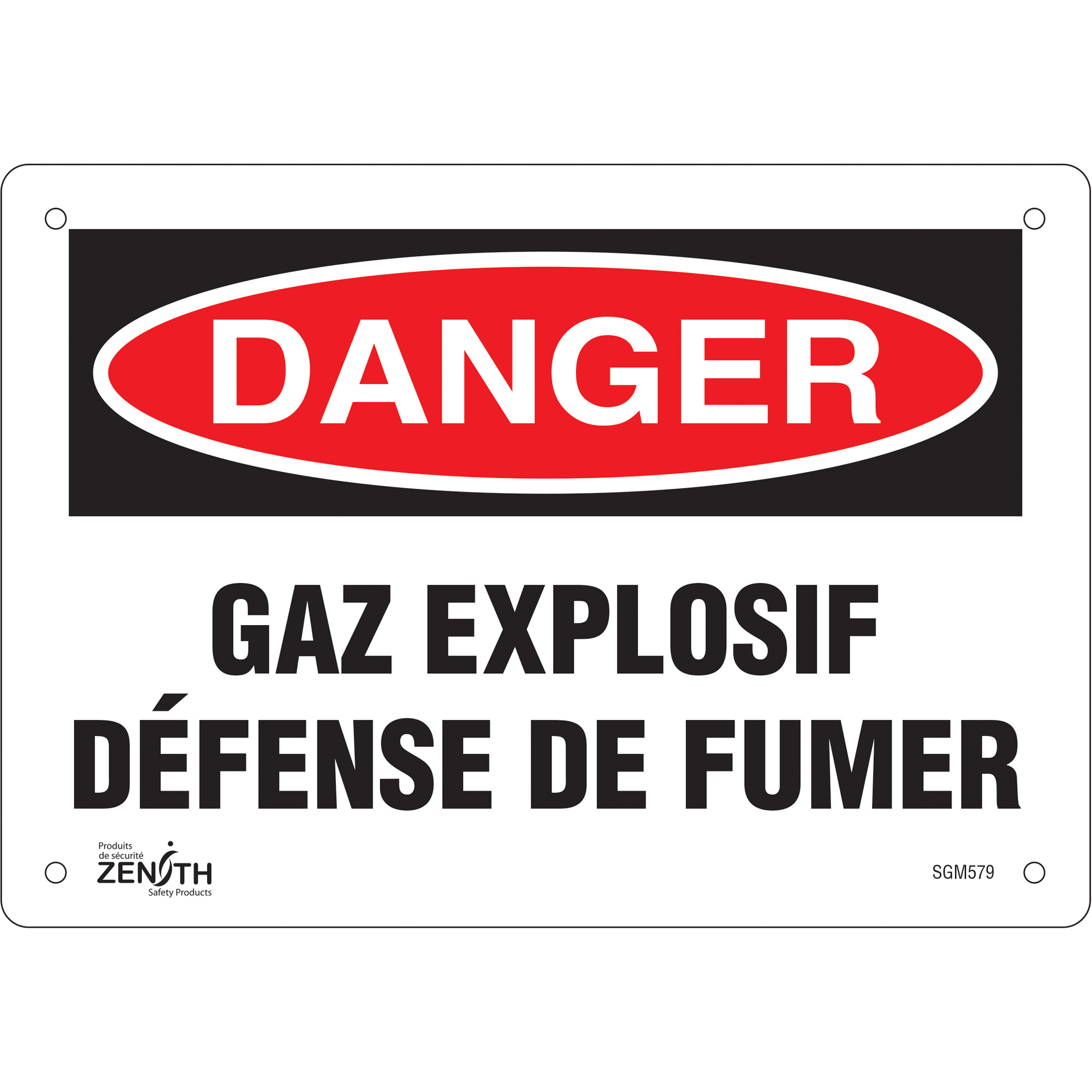 Enseigne «Défense De Fumer», 7" x 10", Aluminium, Français