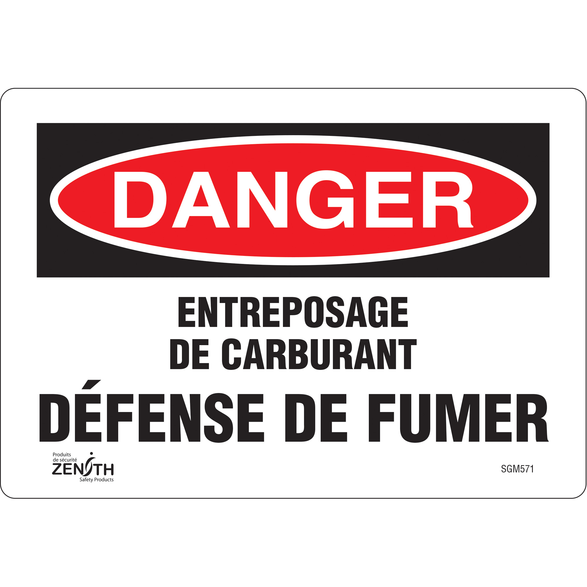 Enseigne «Défense De Fumer», 7" x 10", Vinyle, Français