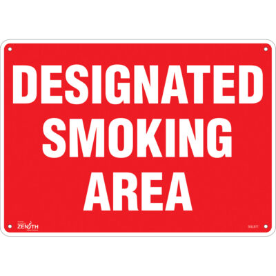 Enseigne «Designated Smoking Area», 10" x 14", Plastique, Anglais