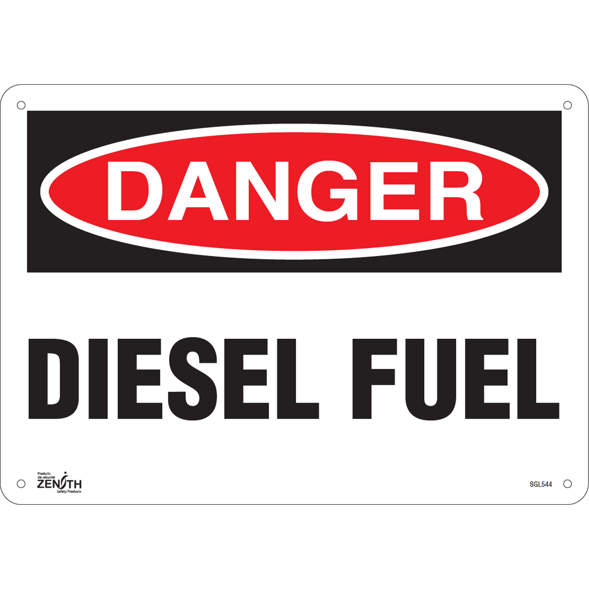 Enseigne «Diesel Fuel», 10" x 14", Aluminium, Anglais