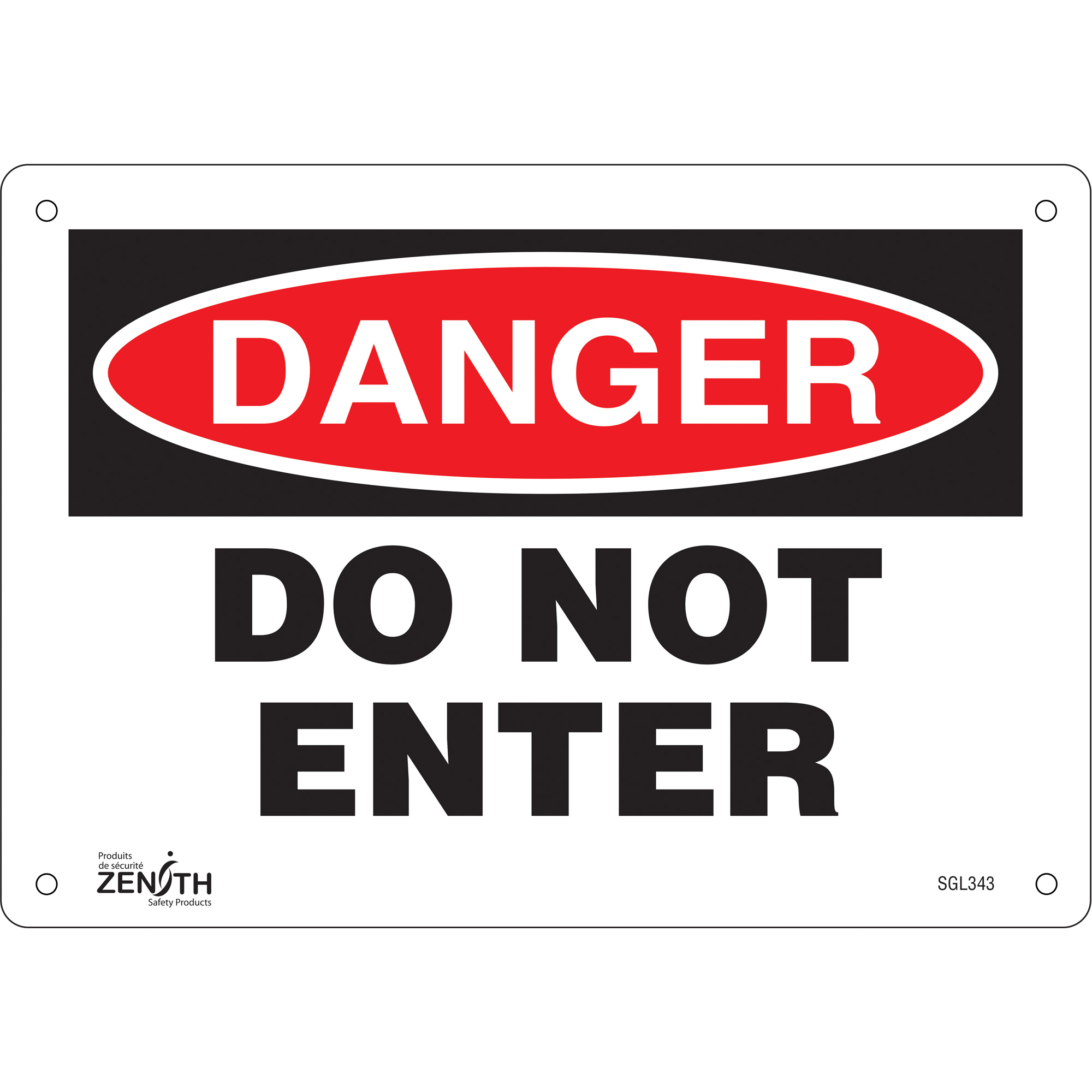 Enseigne «Do Not Enter», 7" x 10", Aluminium, Anglais