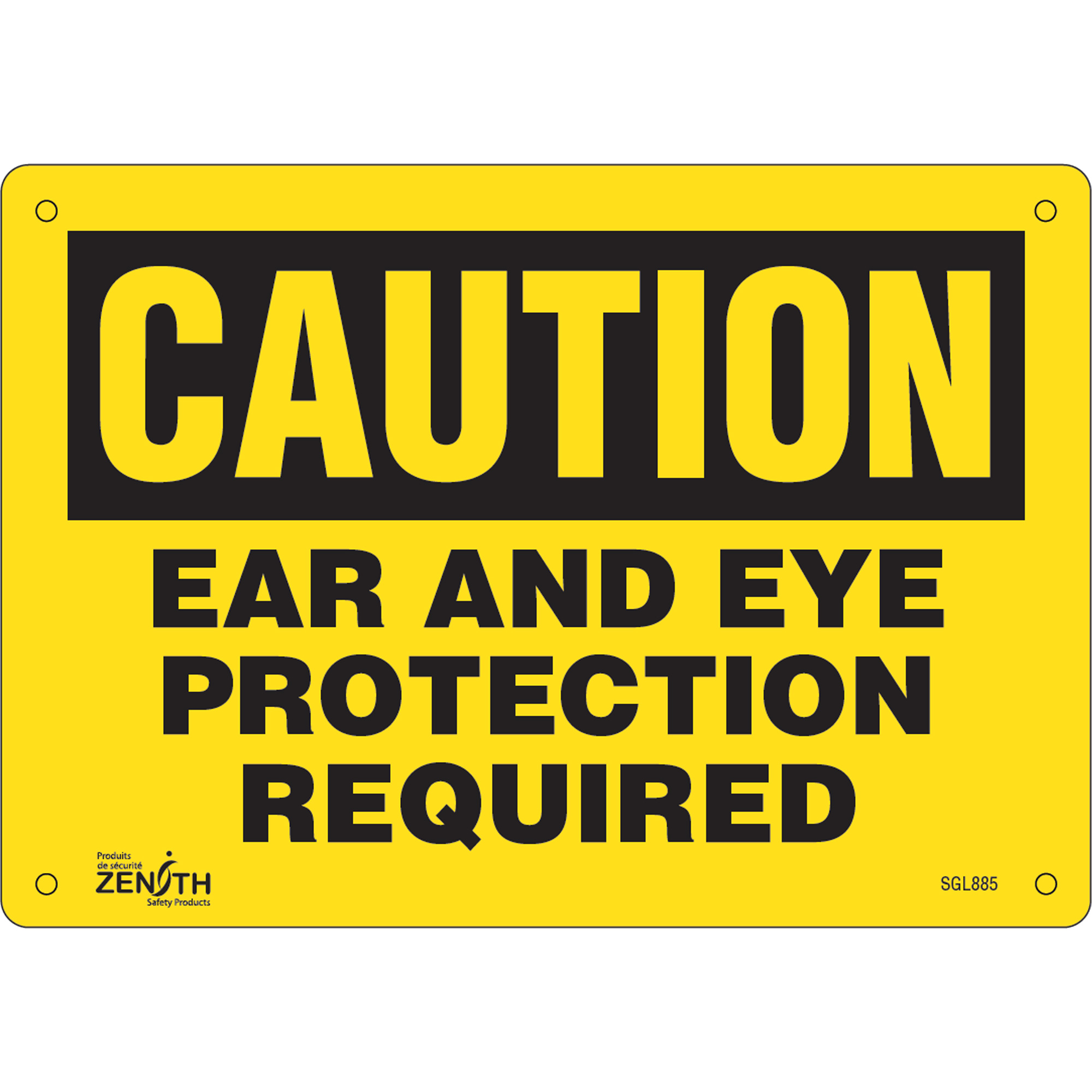 Enseigne «Ear And Eye Protection», 7" x 10", Aluminium, Anglais