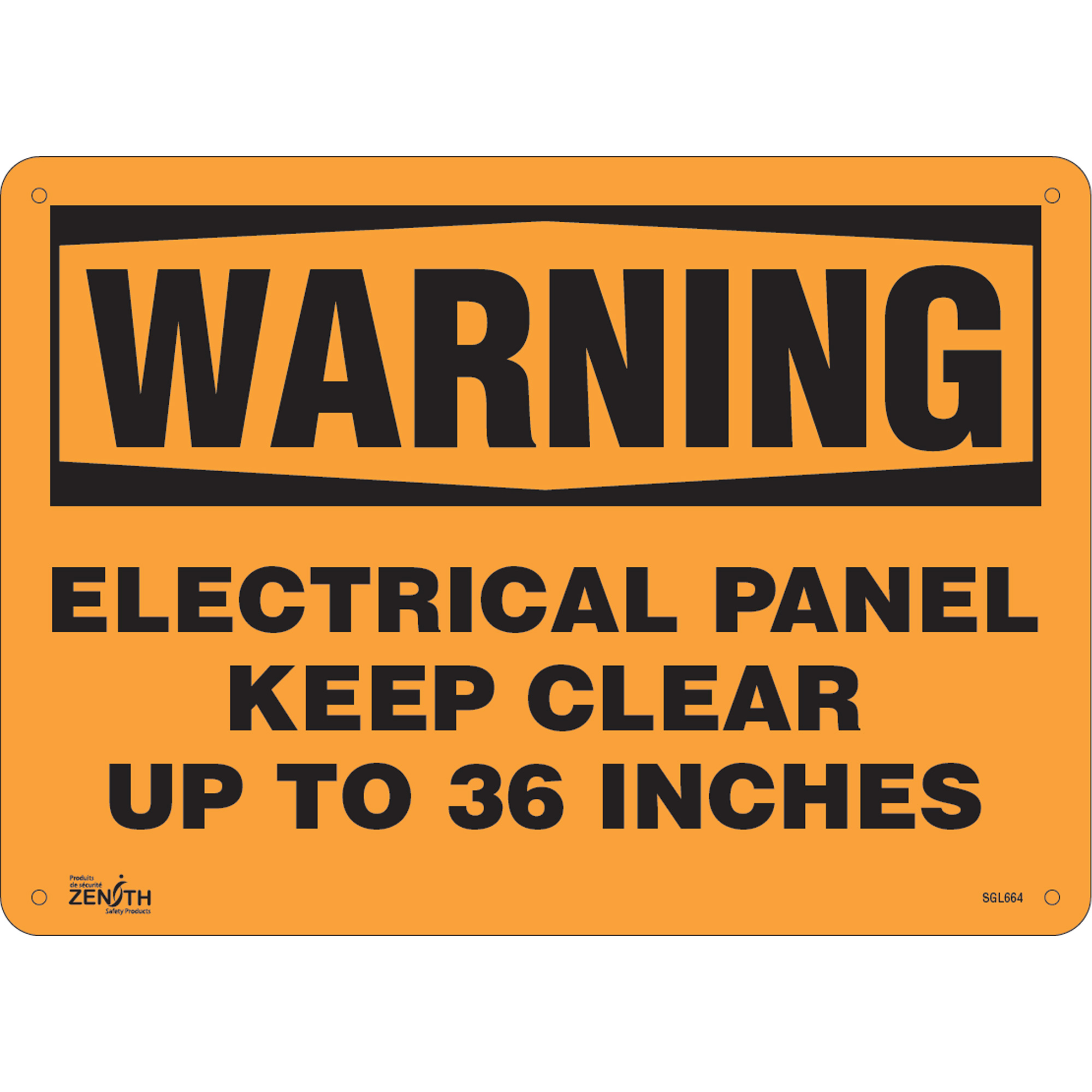 Enseigne «Electrical Panel», 10" x 14", Aluminium, Anglais