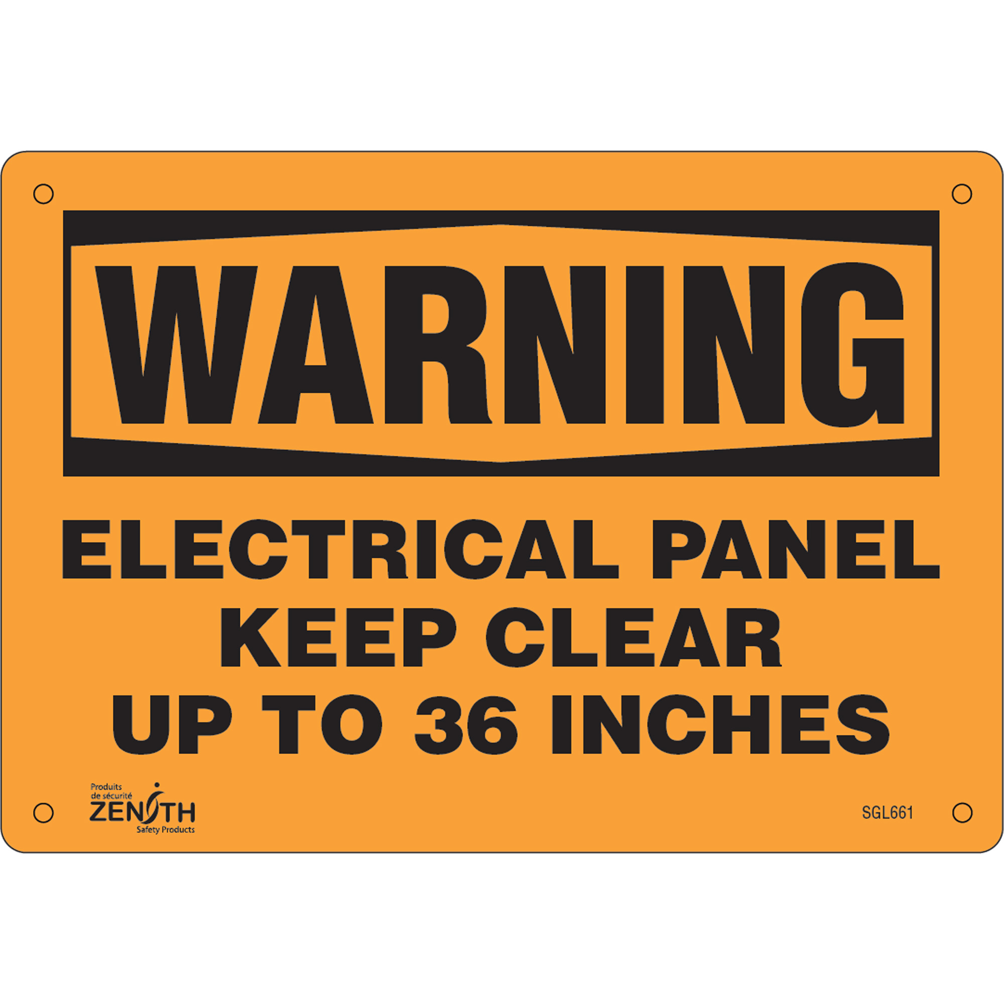 Enseigne «Electrical Panel», 7" x 10", Aluminium, Anglais