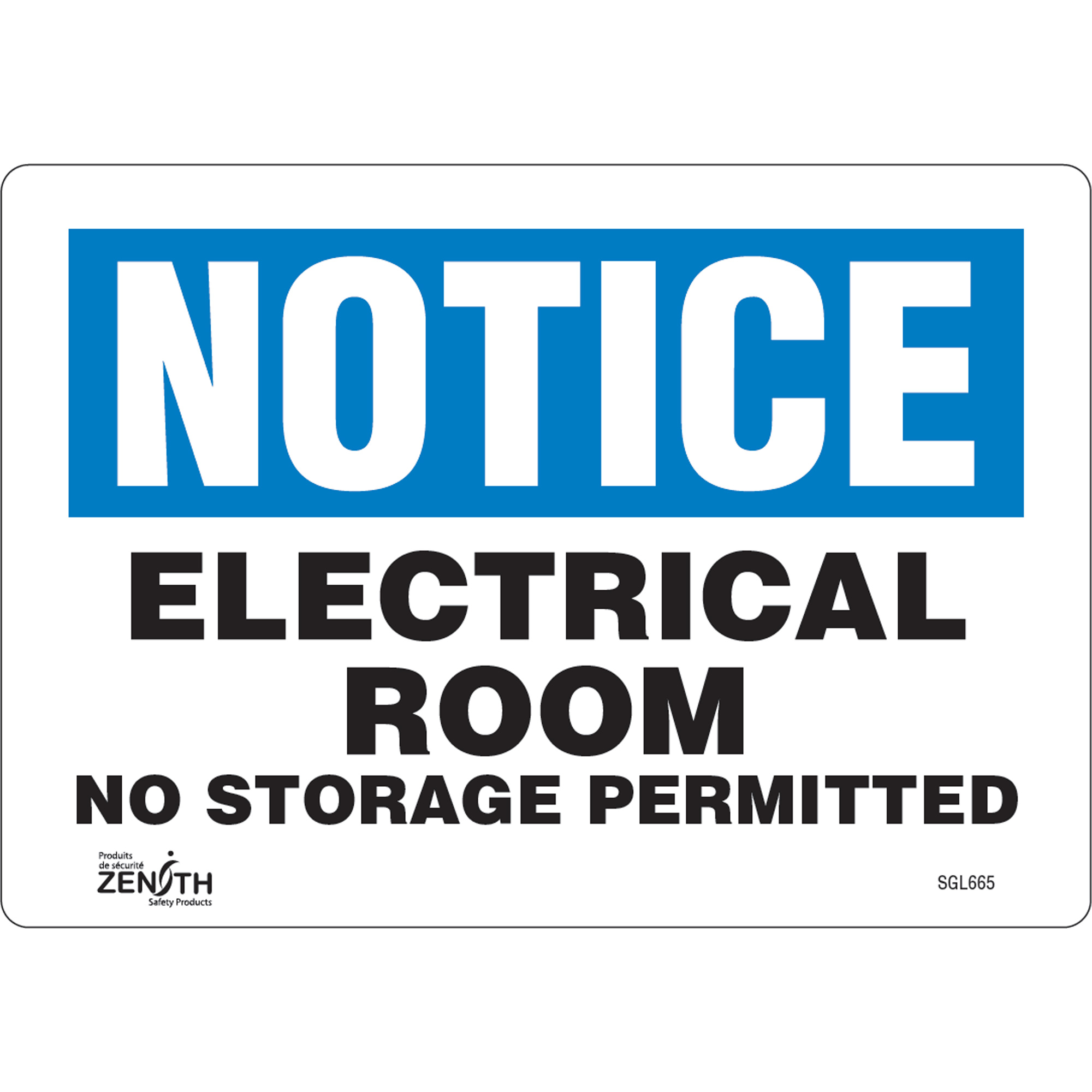 Enseigne «Electrical Room», 7" x 10", Vinyle, Anglais
