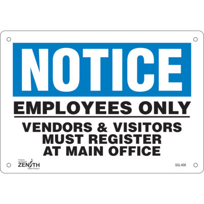 Enseigne «Employees Only», 7" x 10", Plastique, Anglais