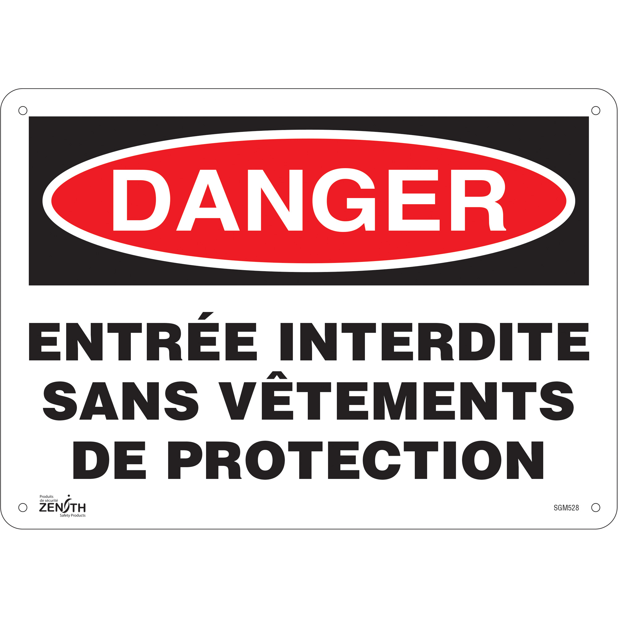 Enseigne «Entrée Interdite», 10" x 14", Aluminium, Français