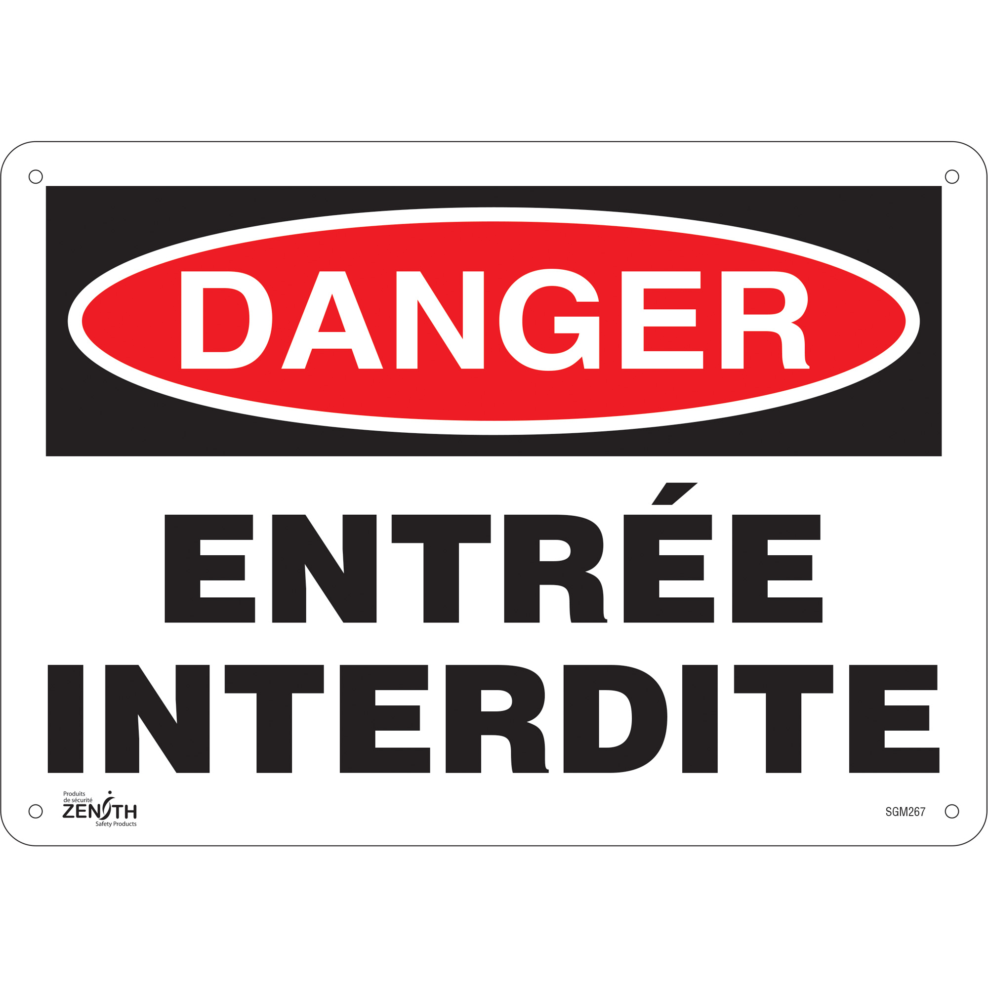 Enseigne «Entrée Interdite», 10" x 14", Plastique, Français