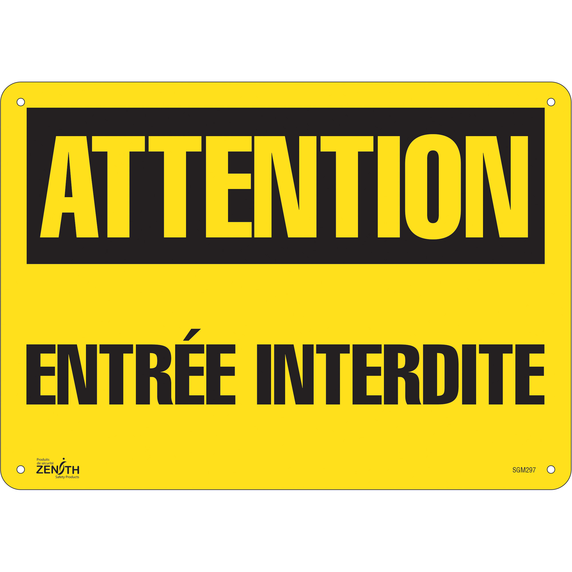 Enseigne «Entrée Interdite», 10" x 14", Plastique, Français