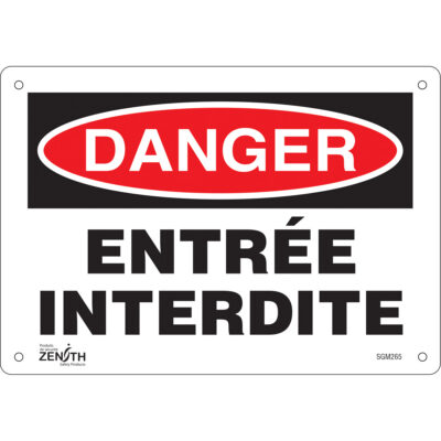 Enseigne «Entrée Interdite», 7" x 10", Aluminium, Français