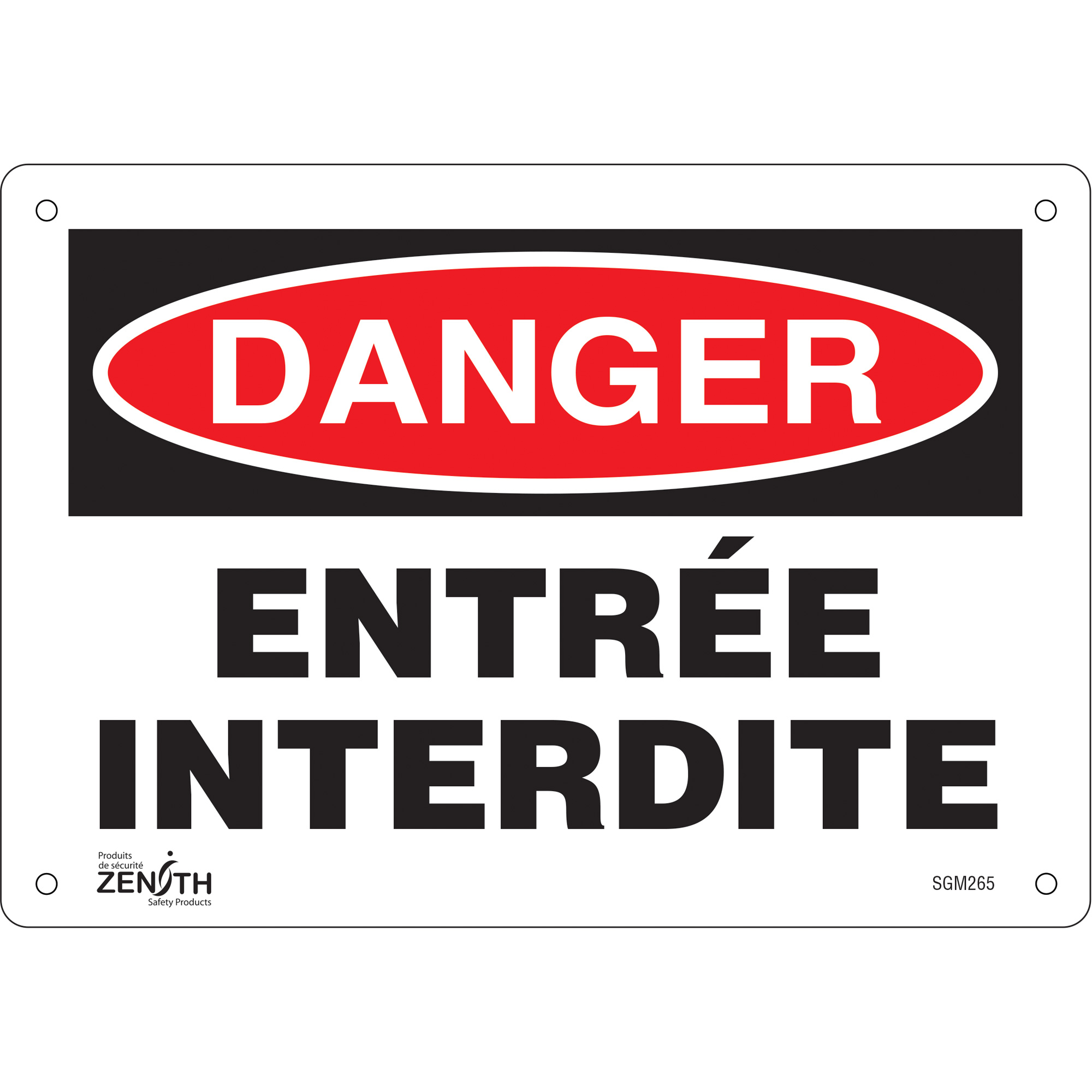 Enseigne «Entrée Interdite», 7" x 10", Aluminium, Français