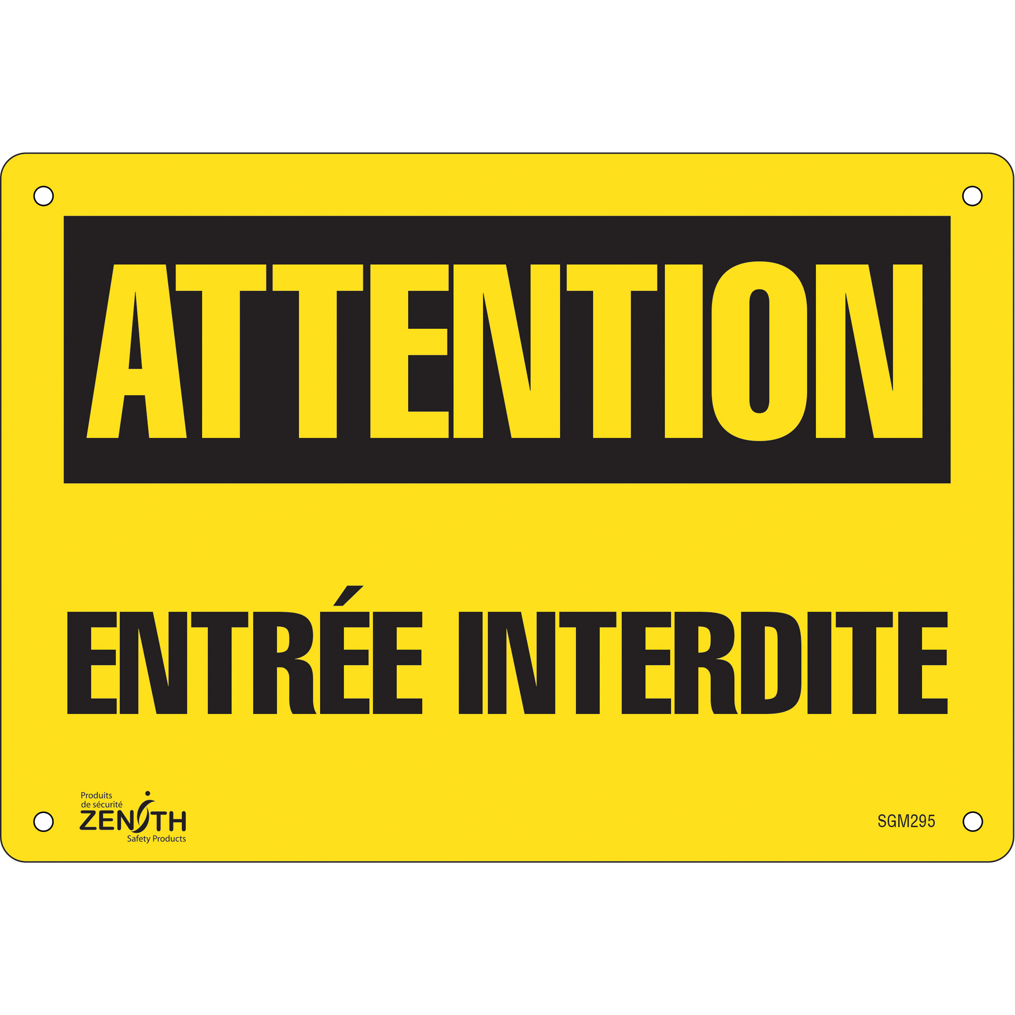 Enseigne «Entrée Interdite», 7" x 10", Aluminium, Français