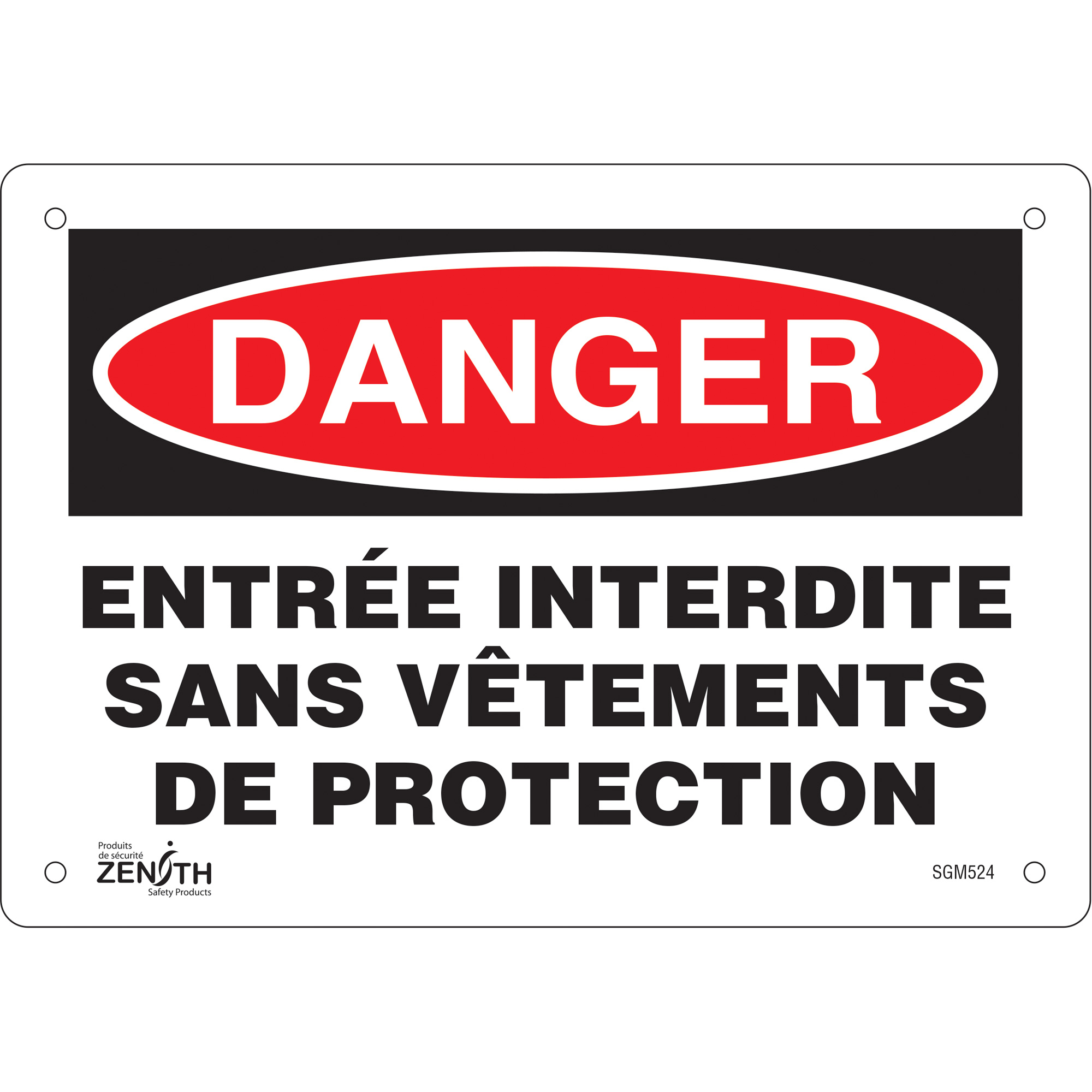 Enseigne «Entrée Interdite», 7" x 10", Plastique, Français
